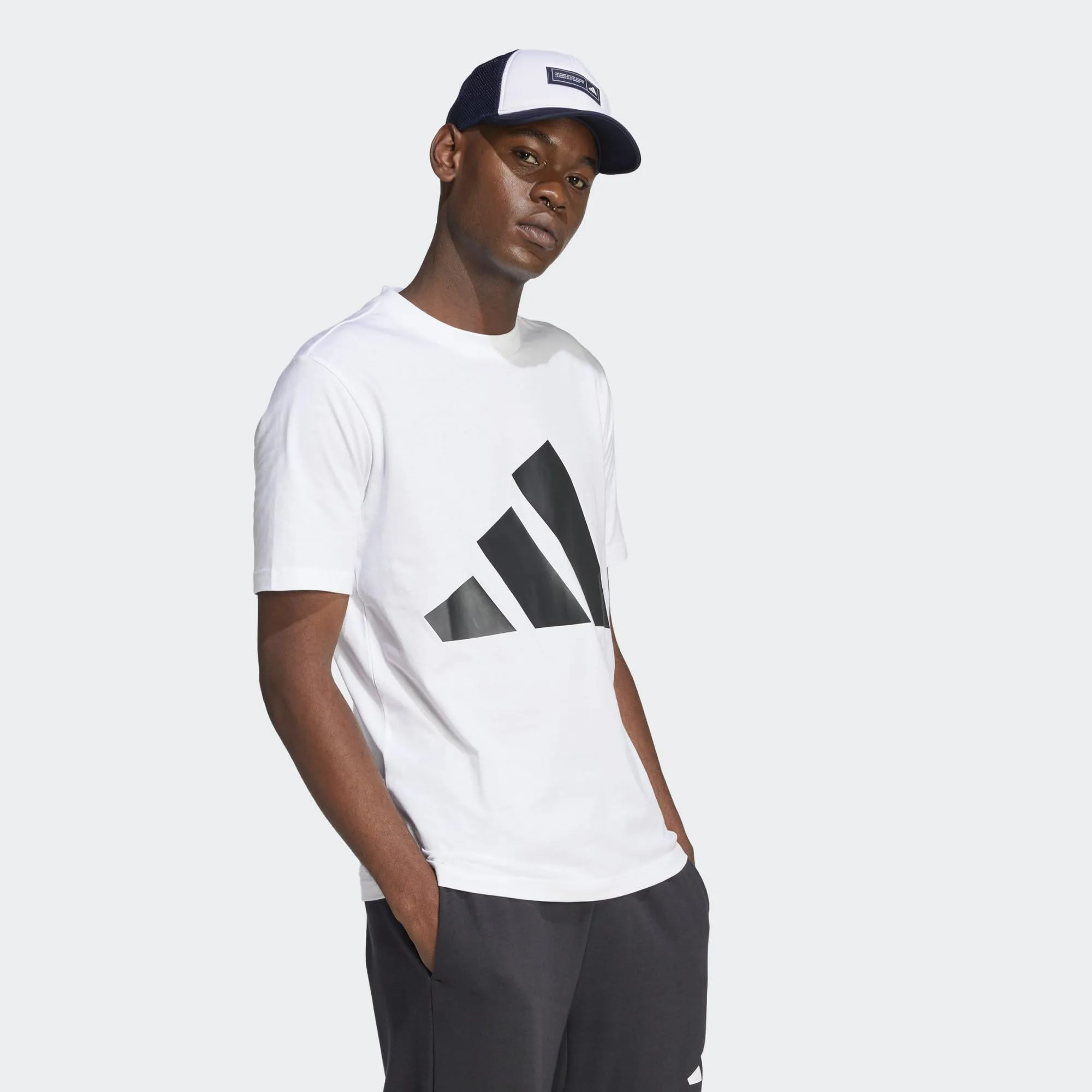 adidas Essentials Big Logo Single Jersey Shirt - White/Black - XS - immagine 3