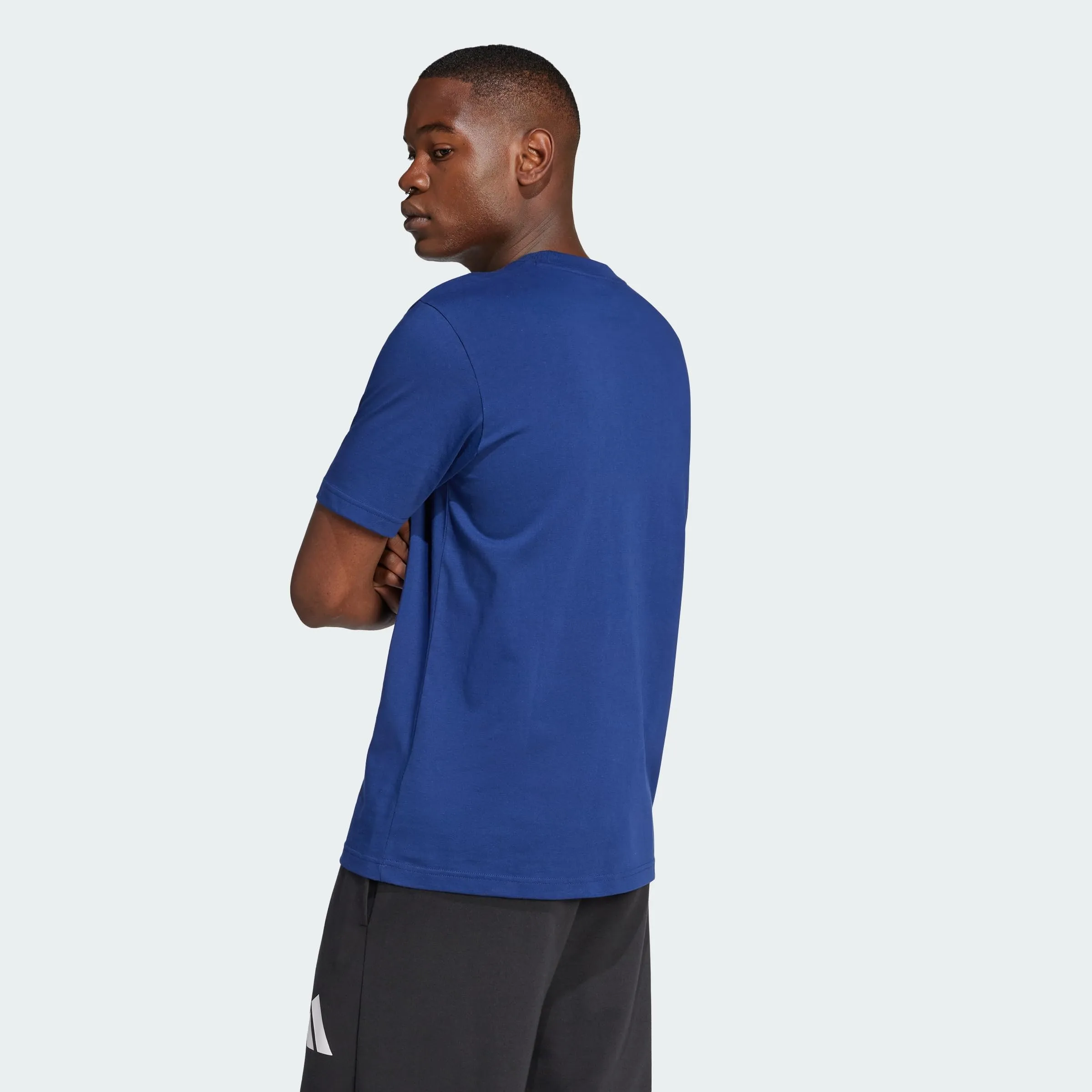 adidas Homme Essentials Big Logo Single Jersey Tee, Dark Blue/White, XXL - immagine 5