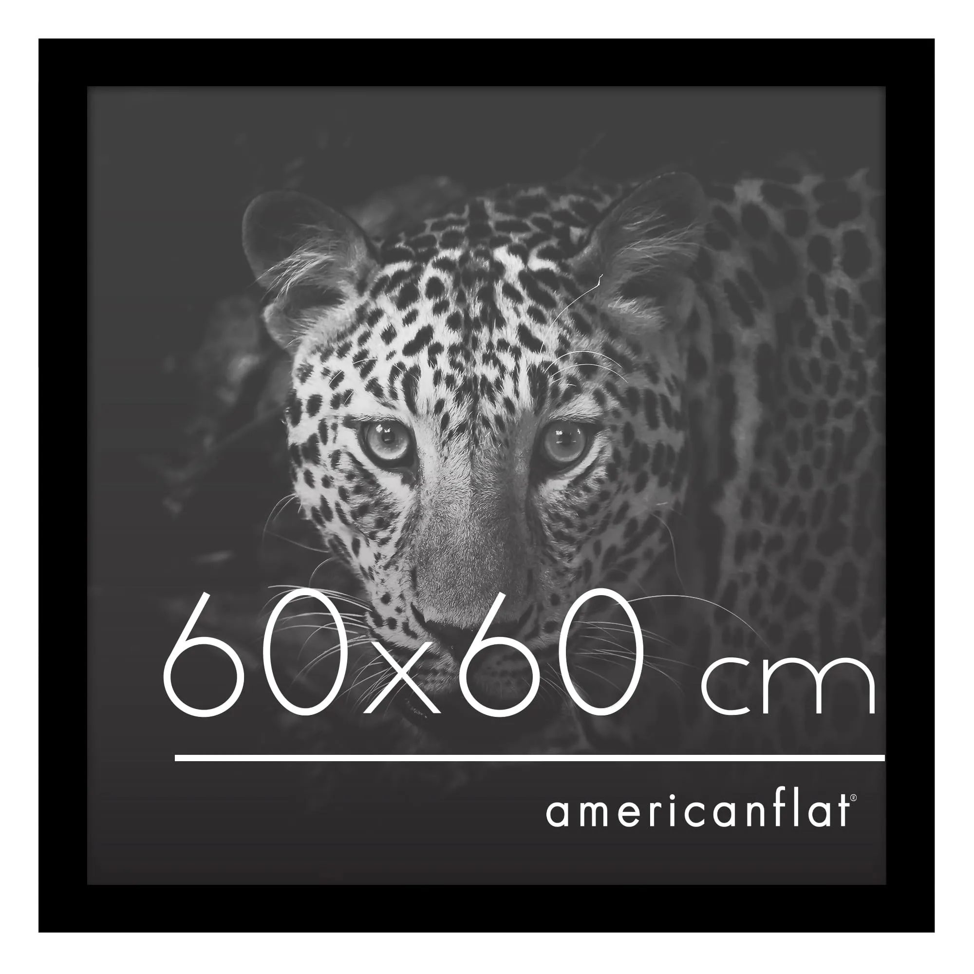 Americanflat Cornice Quadrata in Legno MDF, 60x60 cm, Nera - immagine 1