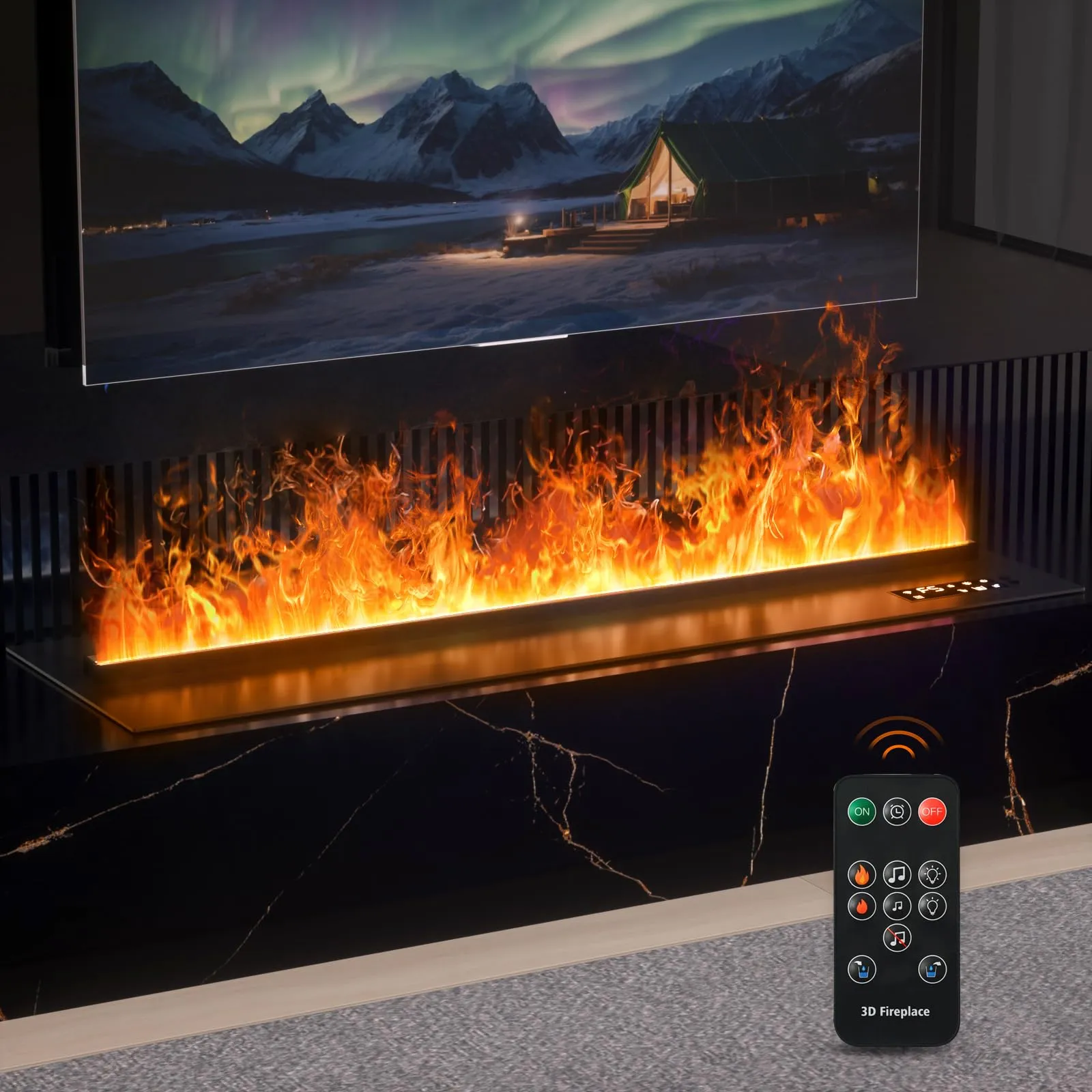 Mexhom Camino Elettrico a Vapore Acqueo 3D 100cm BILU-DANS-100 - immagine 5