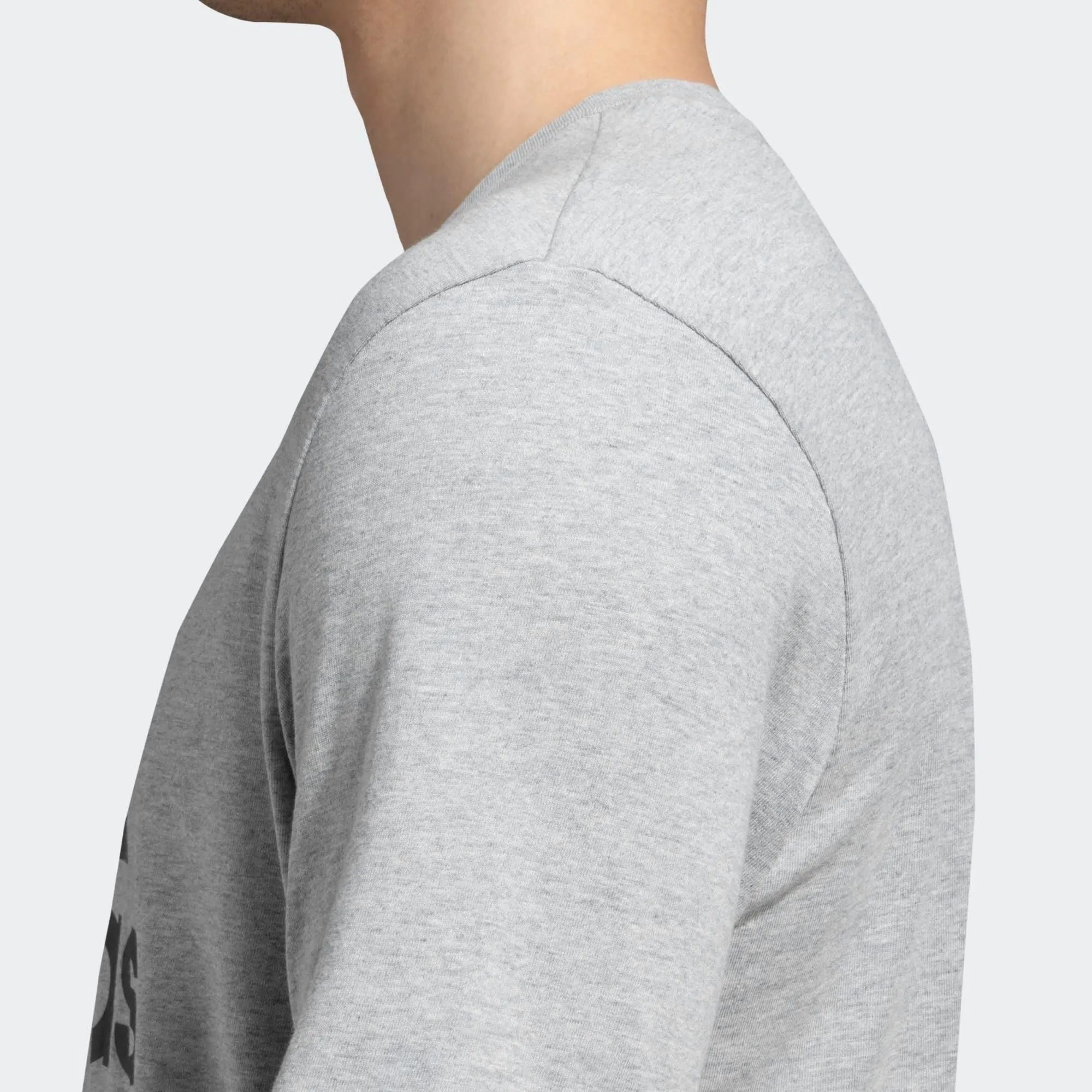 adidas Homme Essentials Big Logo Single Jersey Tee - Medium Grey Heather/Black, XS - immagine 7