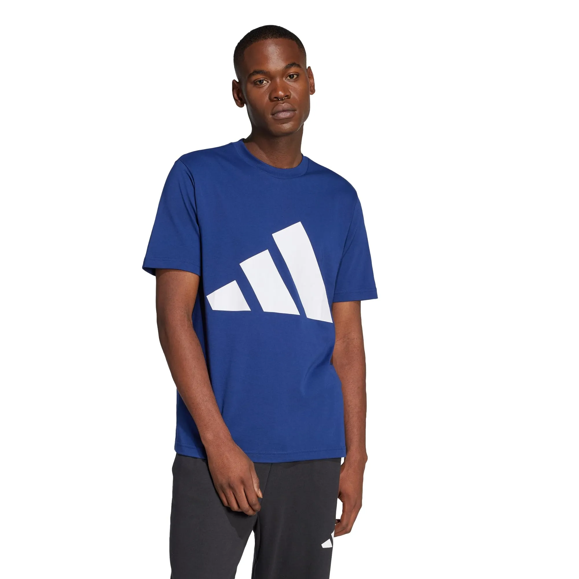 adidas Homme Essentials Big Logo Single Jersey Tee - Dark Blue/White, S - immagine 2