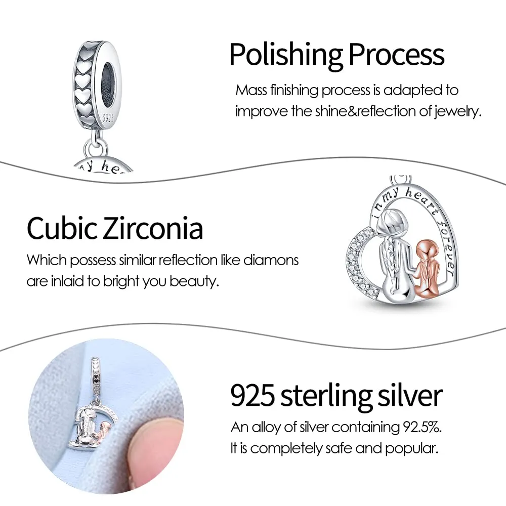 Pandach Bead Charm in Argento Sterling 925 con Cubic Zirconia per Braccialetti e Collane europei - immagine 3