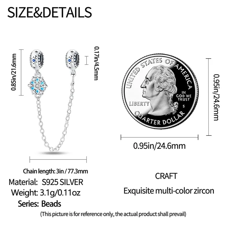 Pandach Bead Charm in Argento Sterling 925 con Cubic Zirconia per Braccialetti e Collane Europei - immagine 5
