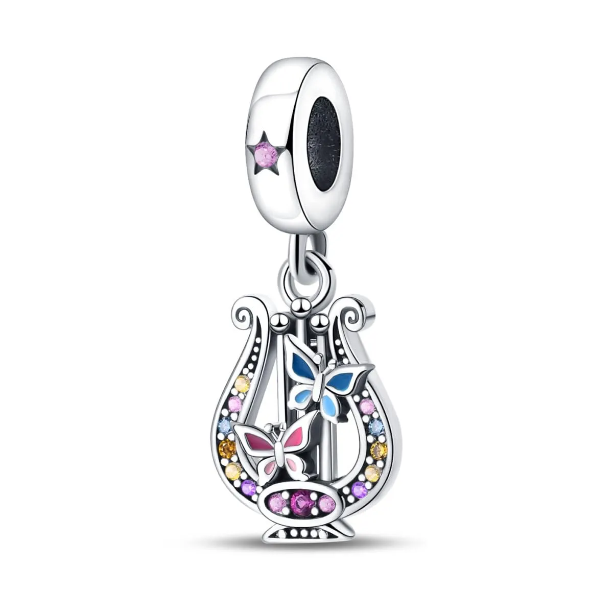 Pandach Bead Charm in Argento Sterling 925 con Cubic Zirconia per Braccialetti e Collane Europee - immagine 1