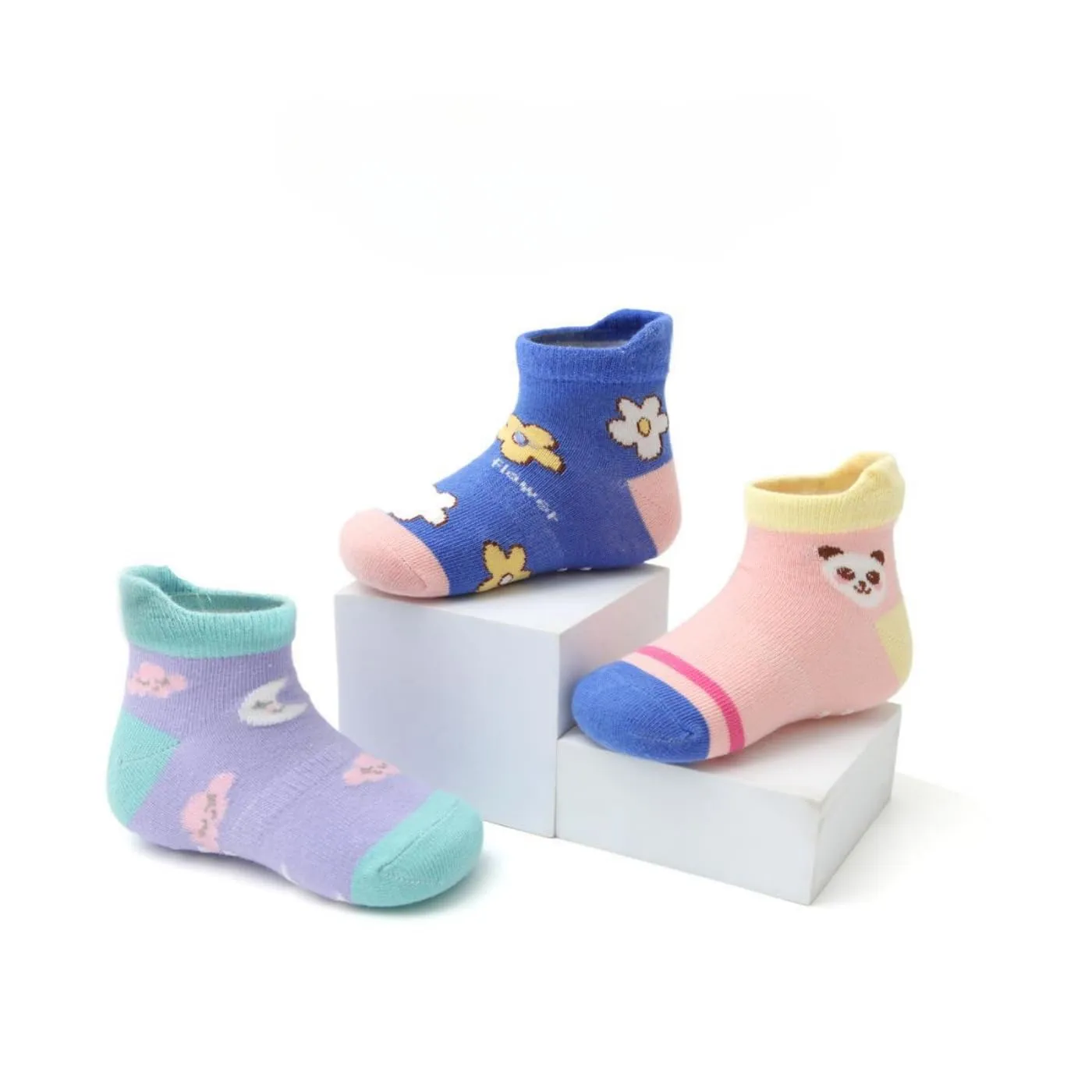 HaimoBurg Calze Antiscivolo in Cotone per Bambini, 12 Paia, 1-5 Anni - immagine 2
