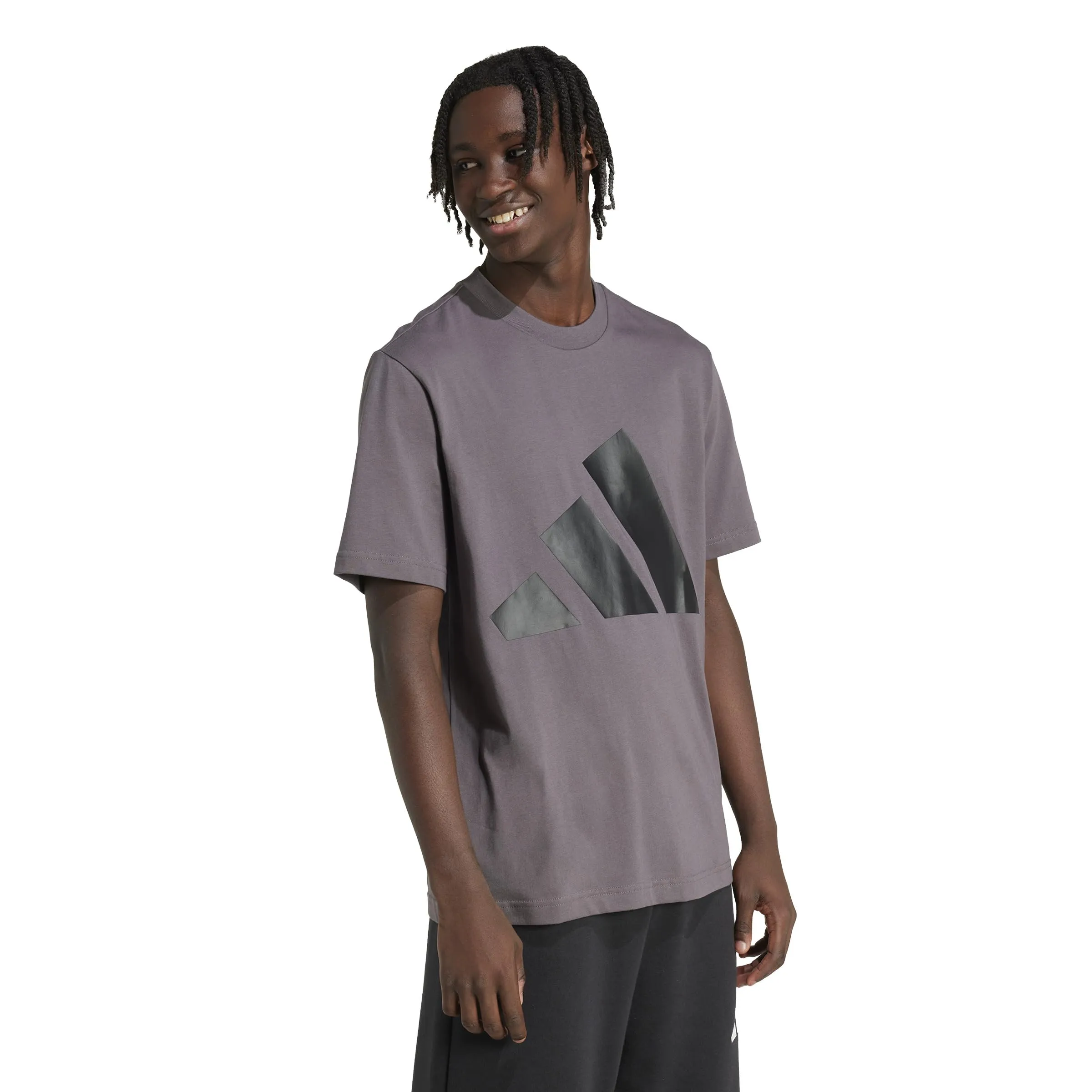 Adidas Essentials Big Logo Single Jersey Tee - Grey Strata/Black, S - immagine 2