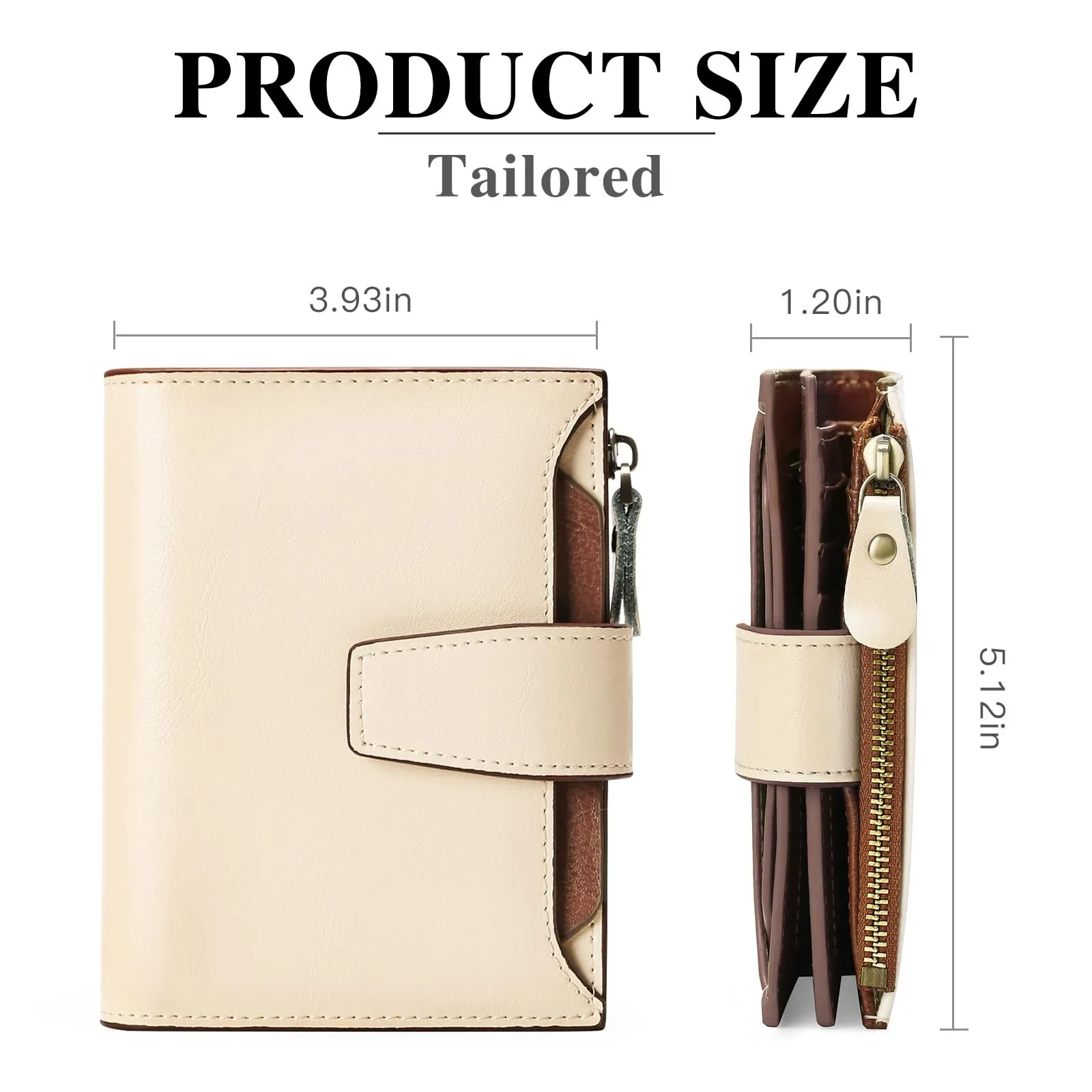 SENDEFN Portafoglio Donna in Pelle Vera con RFID Blocking, 14 Slot Carte e Portamonete con Cerniera - immagine 4
