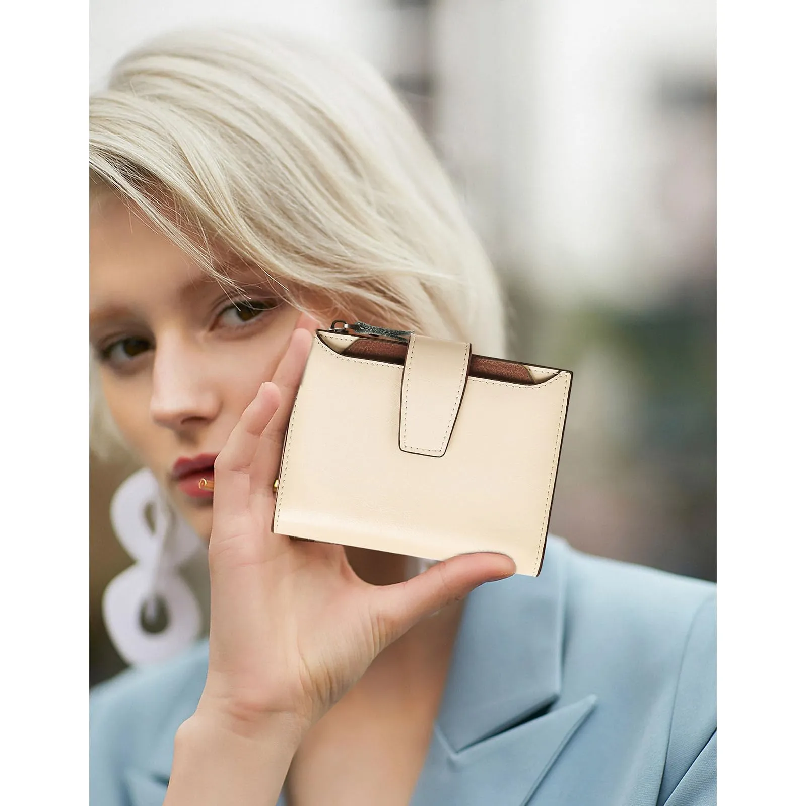 SENDEFN Portafoglio Donna in Pelle Vera con RFID Blocking, 14 Slot Carte e Portamonete con Cerniera - immagine 5