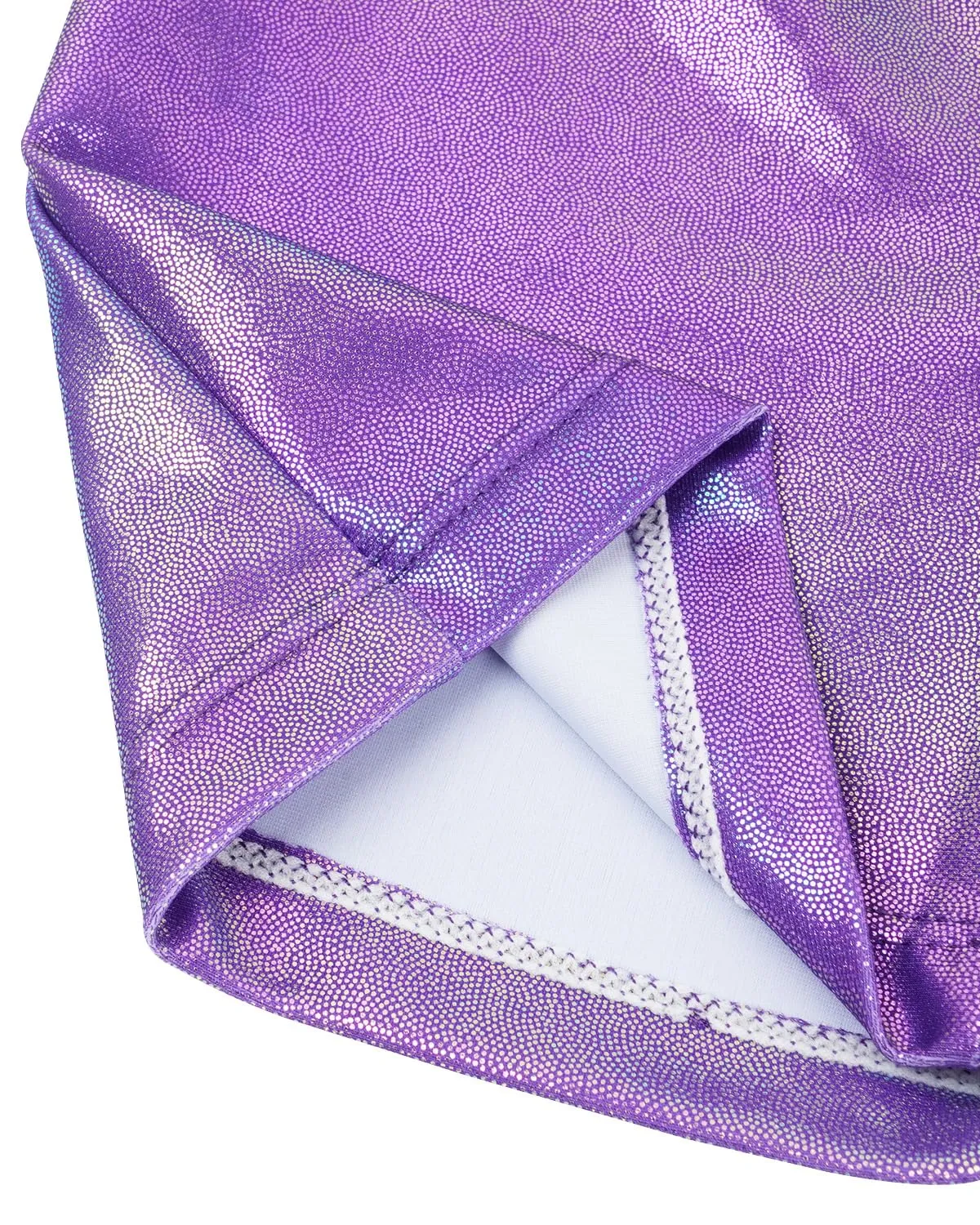 Gogokids Set da ginnastica a tre pezzi per ragazze, body senza maniche, pantaloncini e fascia, design sfumato, 130 (8-9Y) - immagine 5