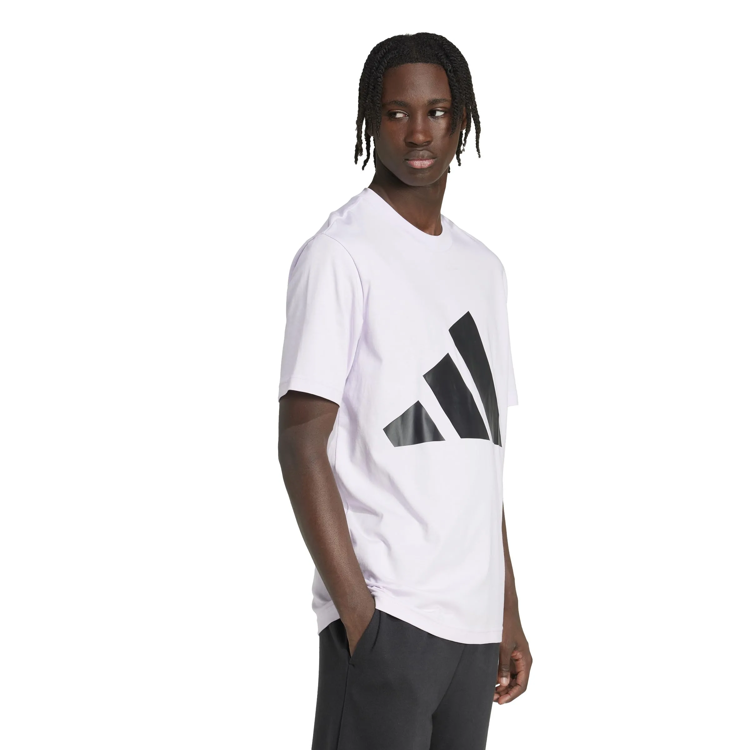 adidas Essentials Big Logo Single Jersey Tee - Ice Lavender/Black, XL - immagine 2
