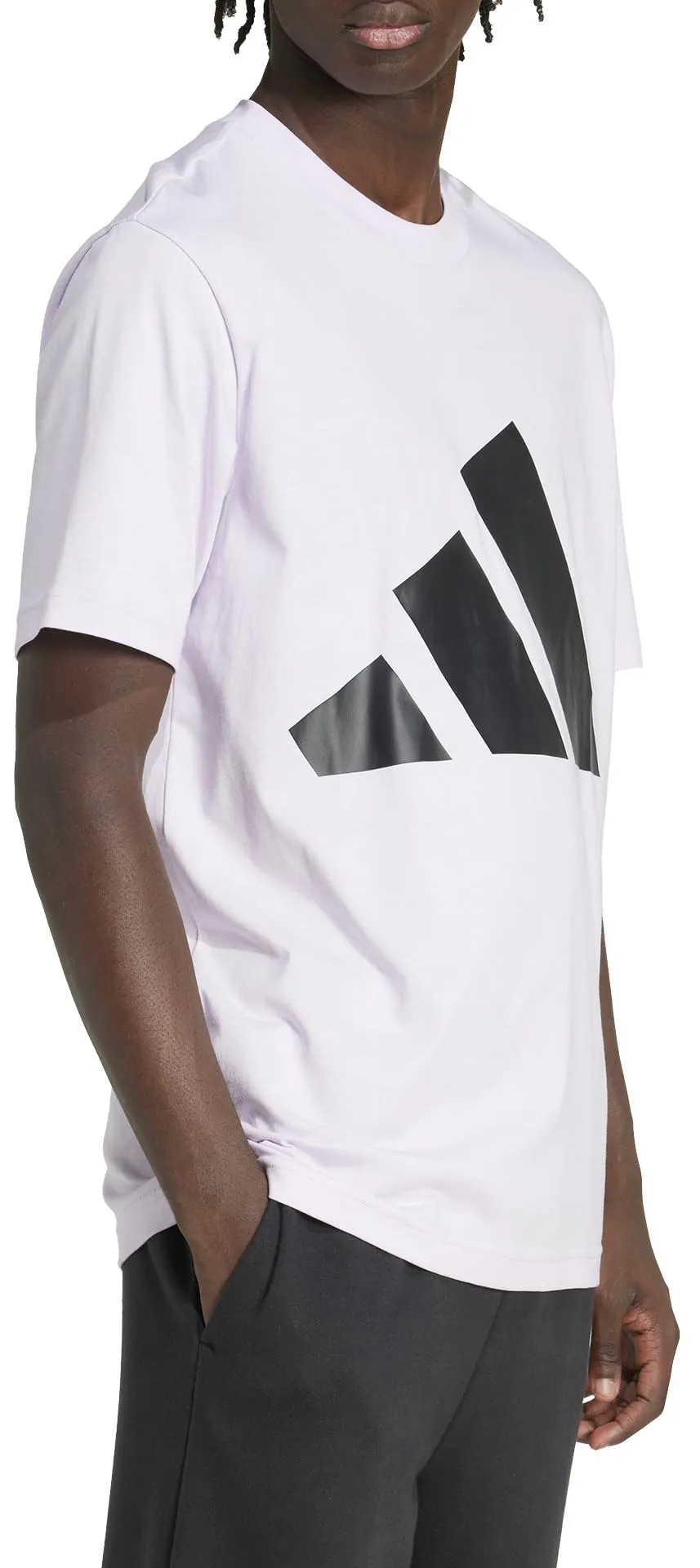 adidas Essentials Big Logo Single Jersey Tee - Ice Lavender/Black, XL - immagine 3