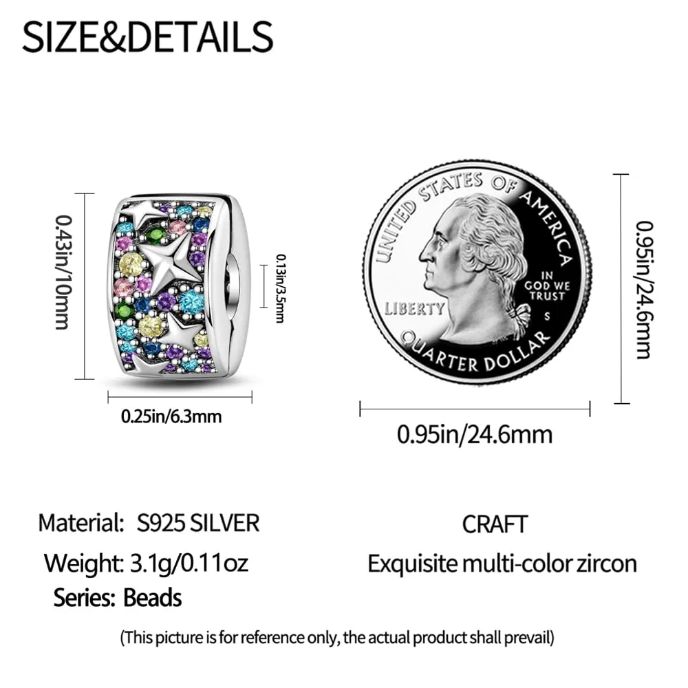 Pandach Bead Charm in Argento Sterling 925 con Cubic Zirconia per Braccialetti e Collane Europei - immagine 5
