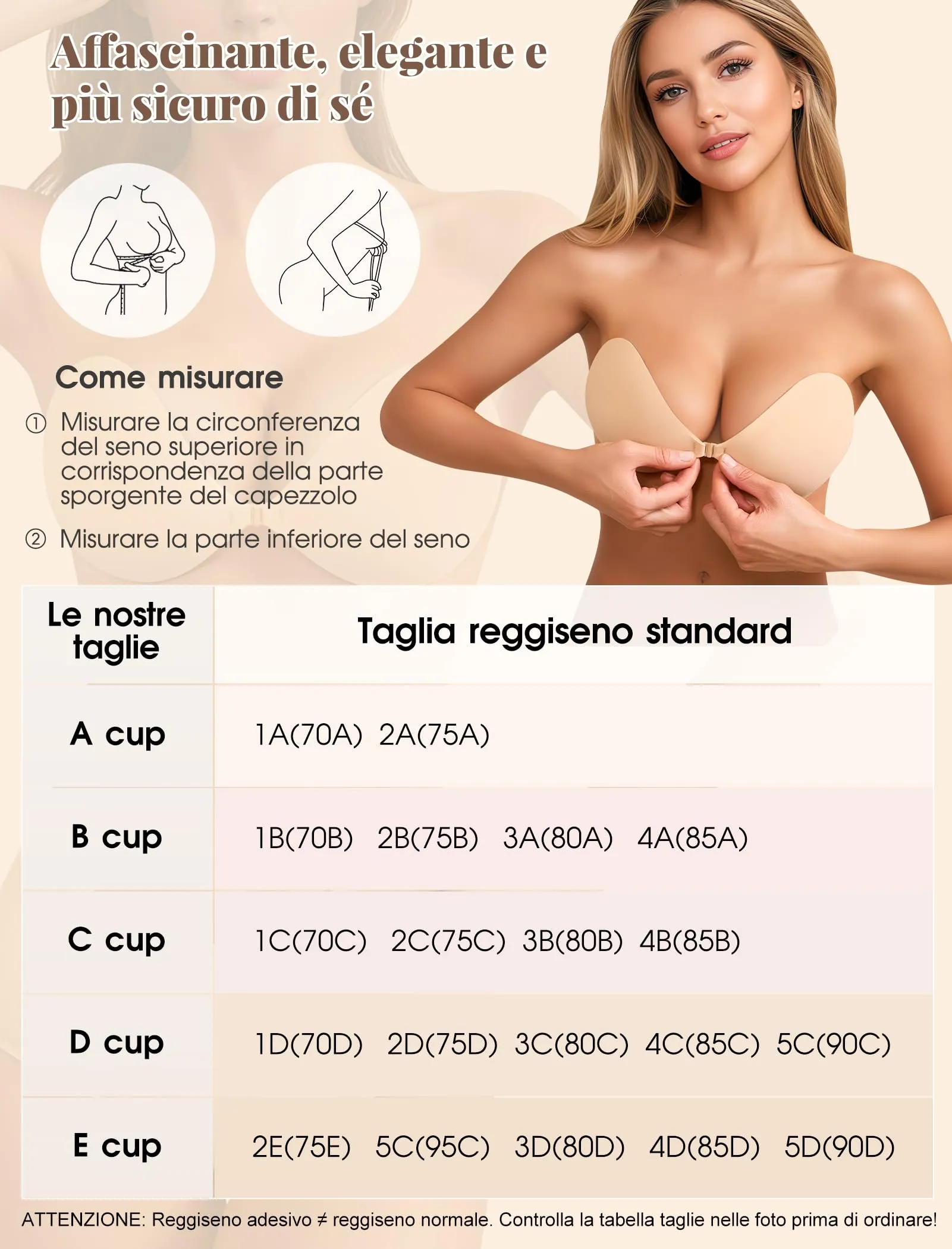 Lnmyic Reggiseno Invisibile Adesivo Push Up Schiena Scoperta Riutilizzabile - immagine 5