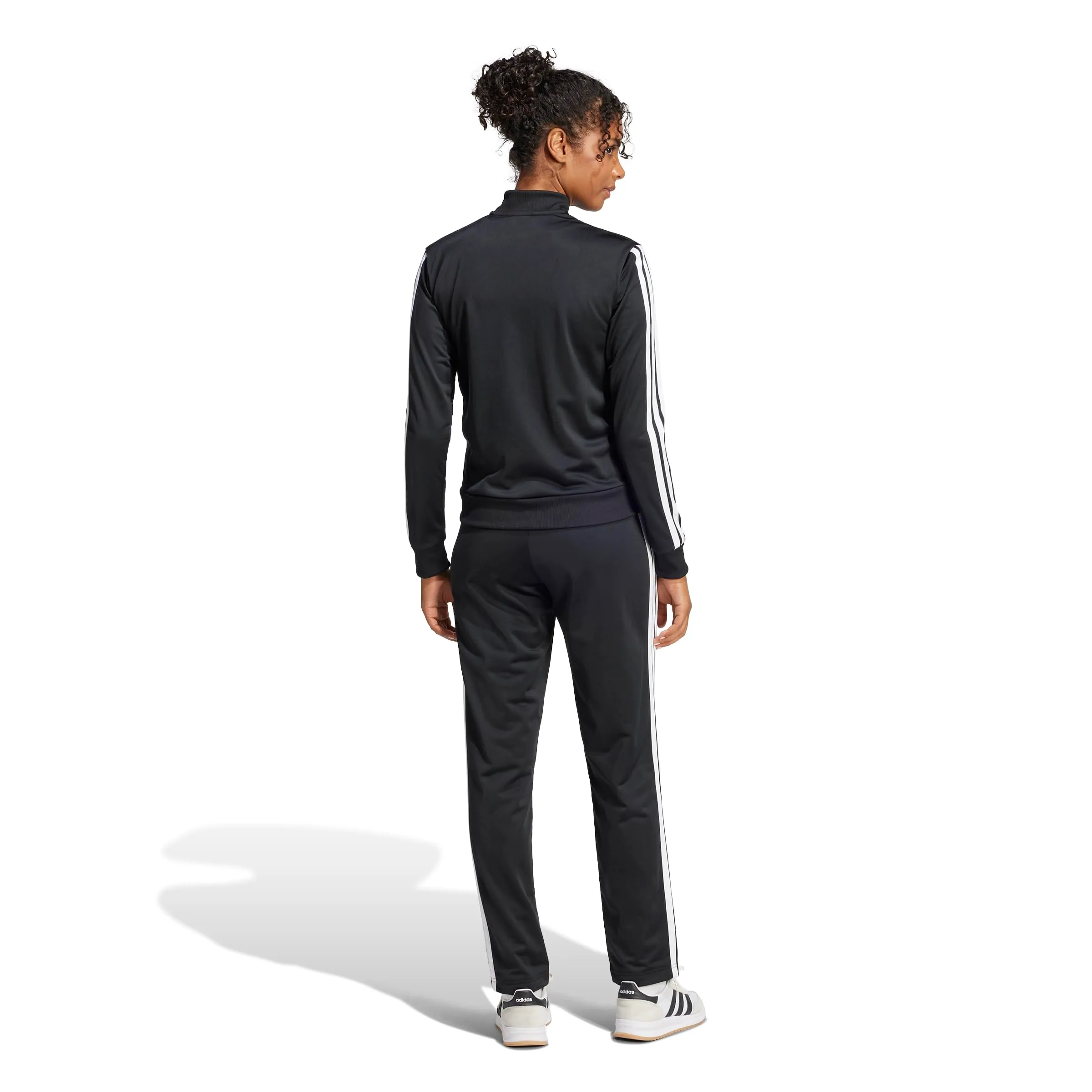 adidas Donna Essentials 3-Stripes Track Suit, Black, S - immagine 2