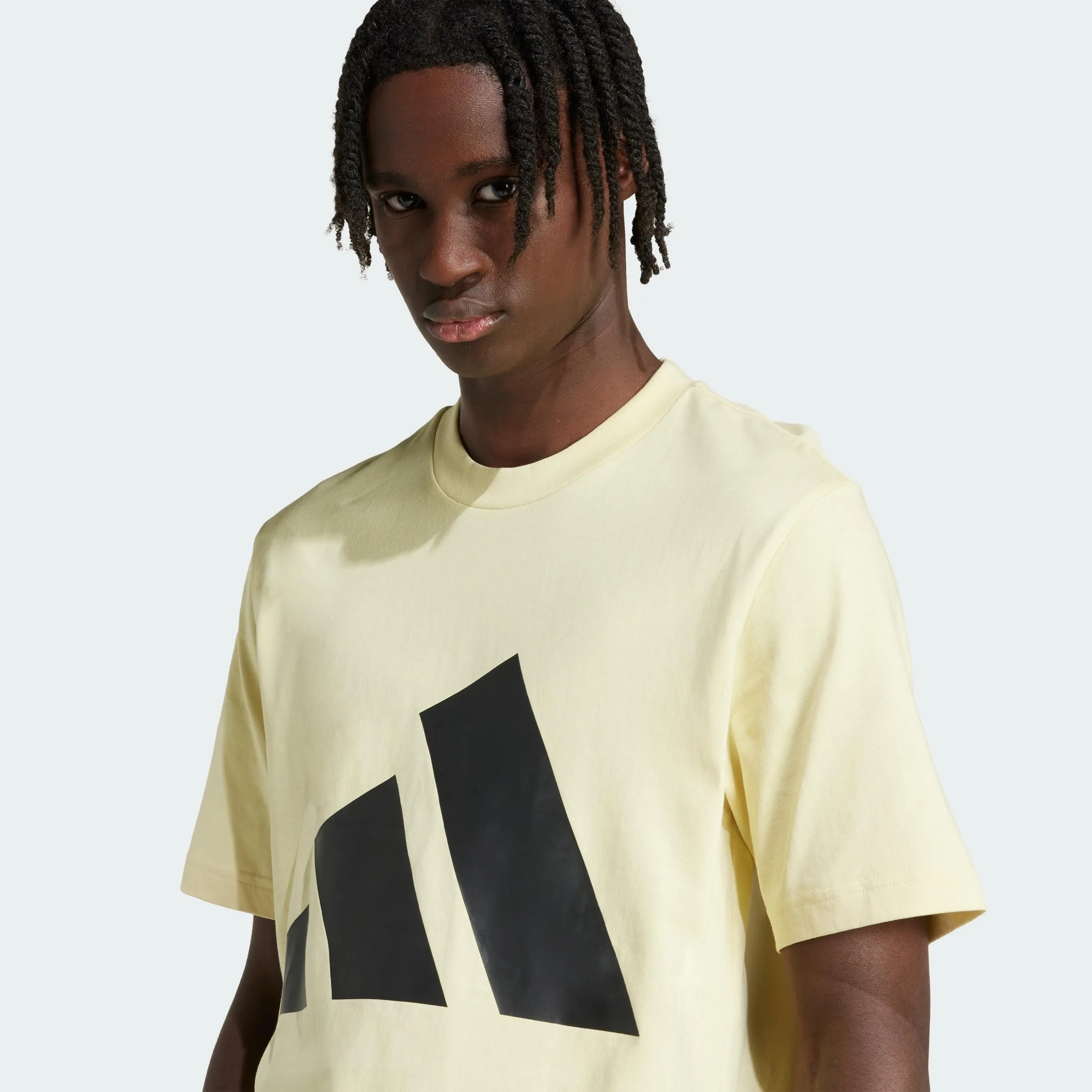 Adidas Essentials Big Logo Single Jersey Tee - Powder Yellow/Black - M - immagine 2