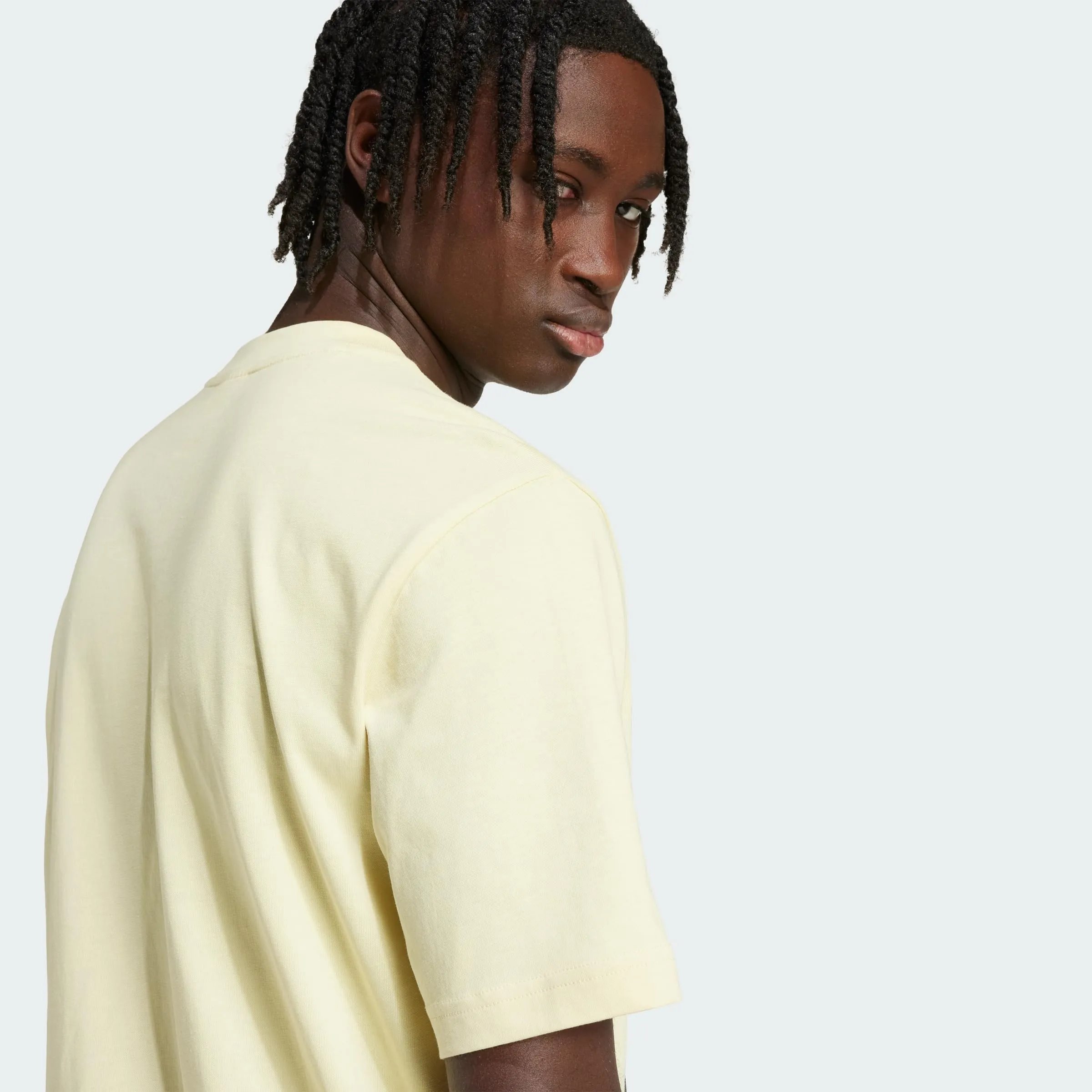 Adidas Essentials Big Logo Single Jersey Tee - Powder Yellow/Black - M - immagine 3