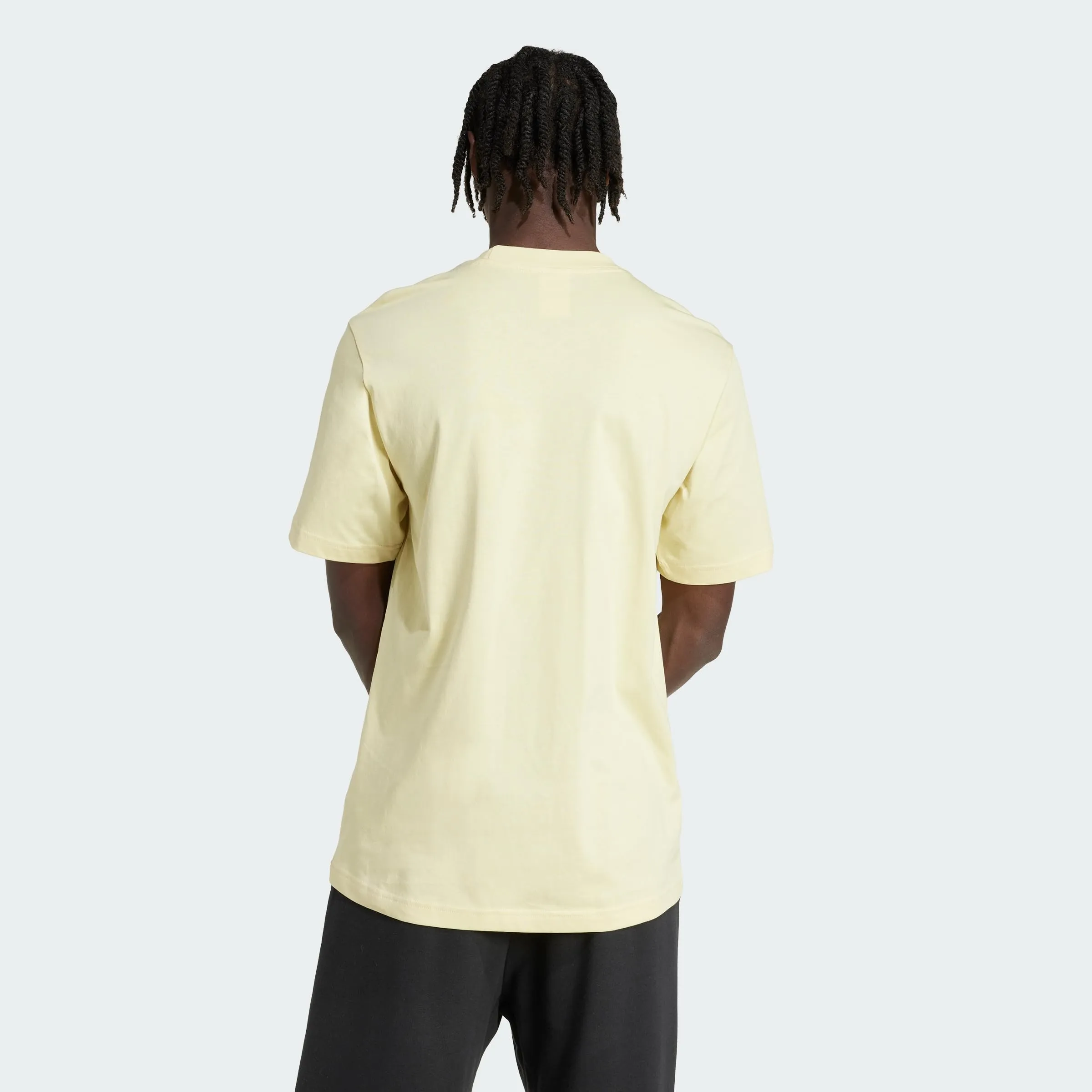 Adidas Essentials Big Logo Single Jersey Tee - Powder Yellow/Black - M - immagine 4