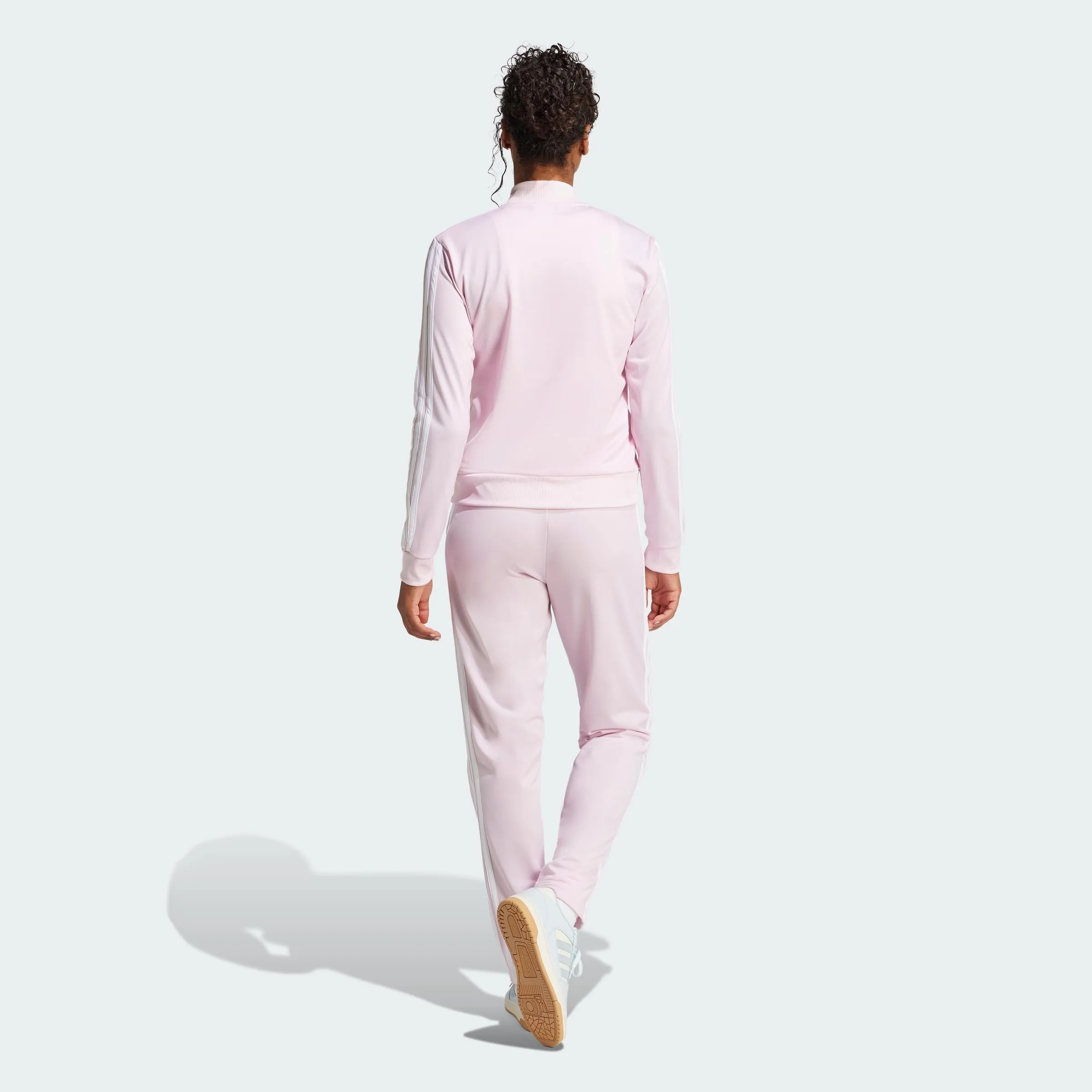 adidas Donna Essentials 3-Stripes Track Suit, Clear Pink, M - immagine 4