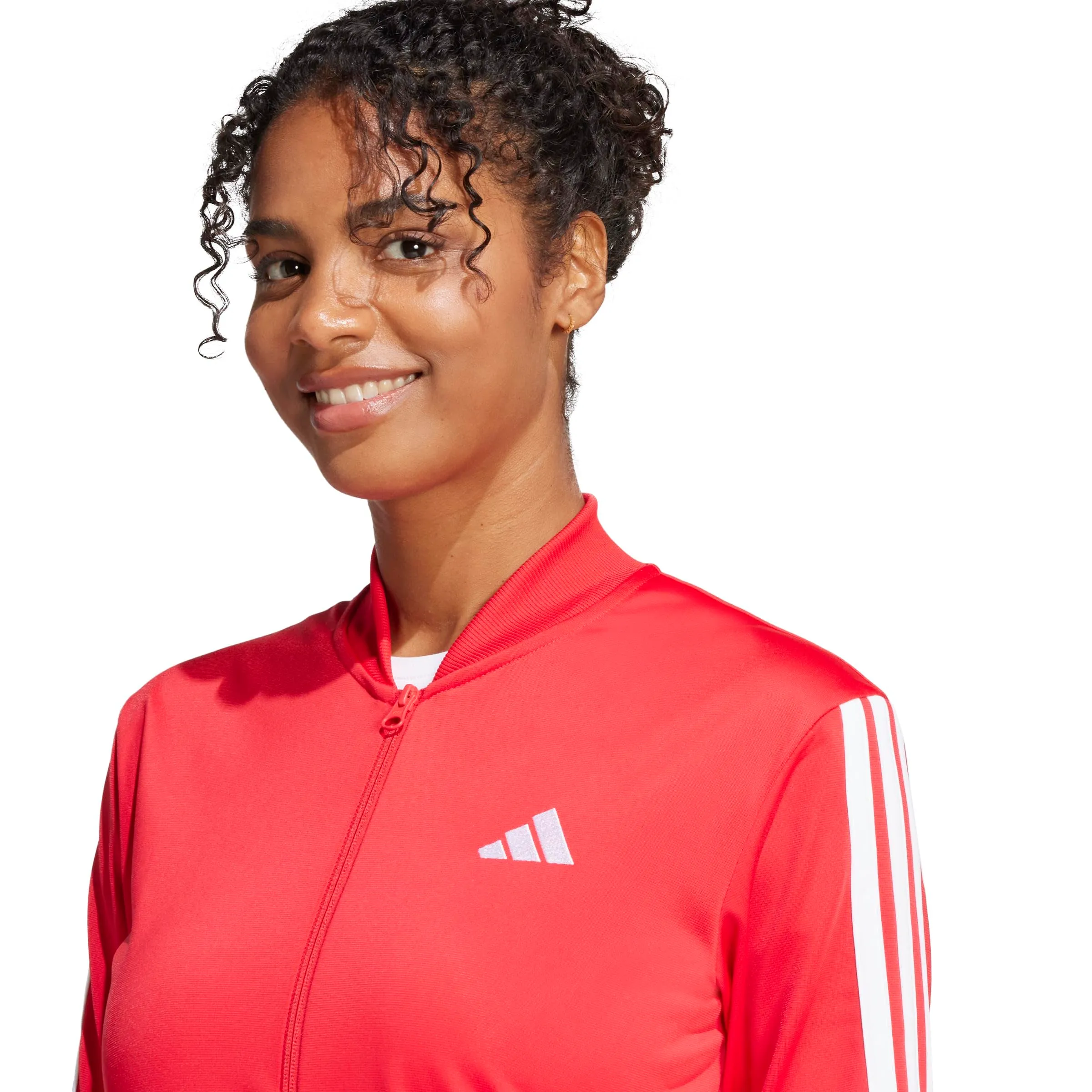adidas Donna Essentials 3-Stripes Track Suit, Pure Ruby/White, XXL - immagine 4