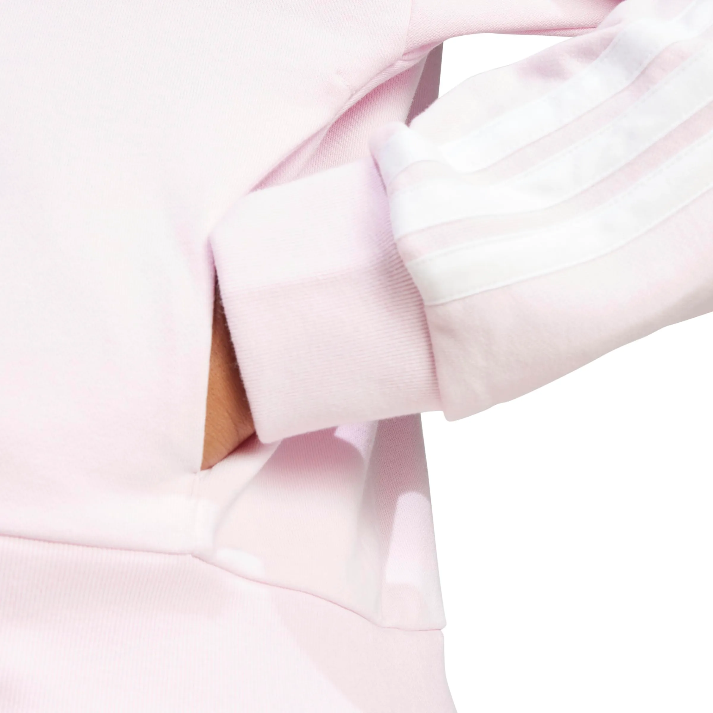 adidas Donna Essentials 3-Stripes French Terry Full Zip Hoodie, Clear Pink/White, L - immagine 5
