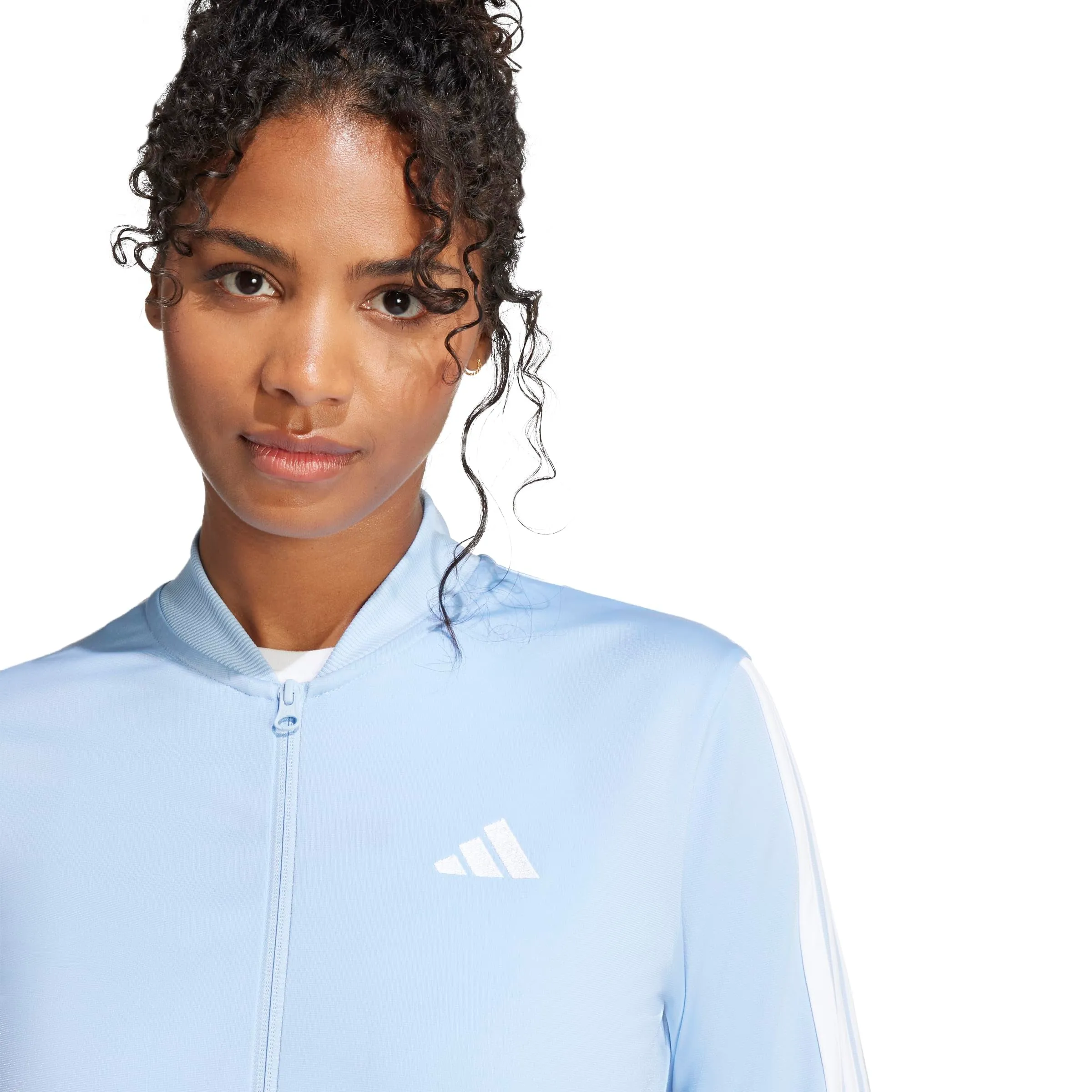 adidas Donna Essentials 3-Stripes Track Suit, Glow Blue, L - immagine 4
