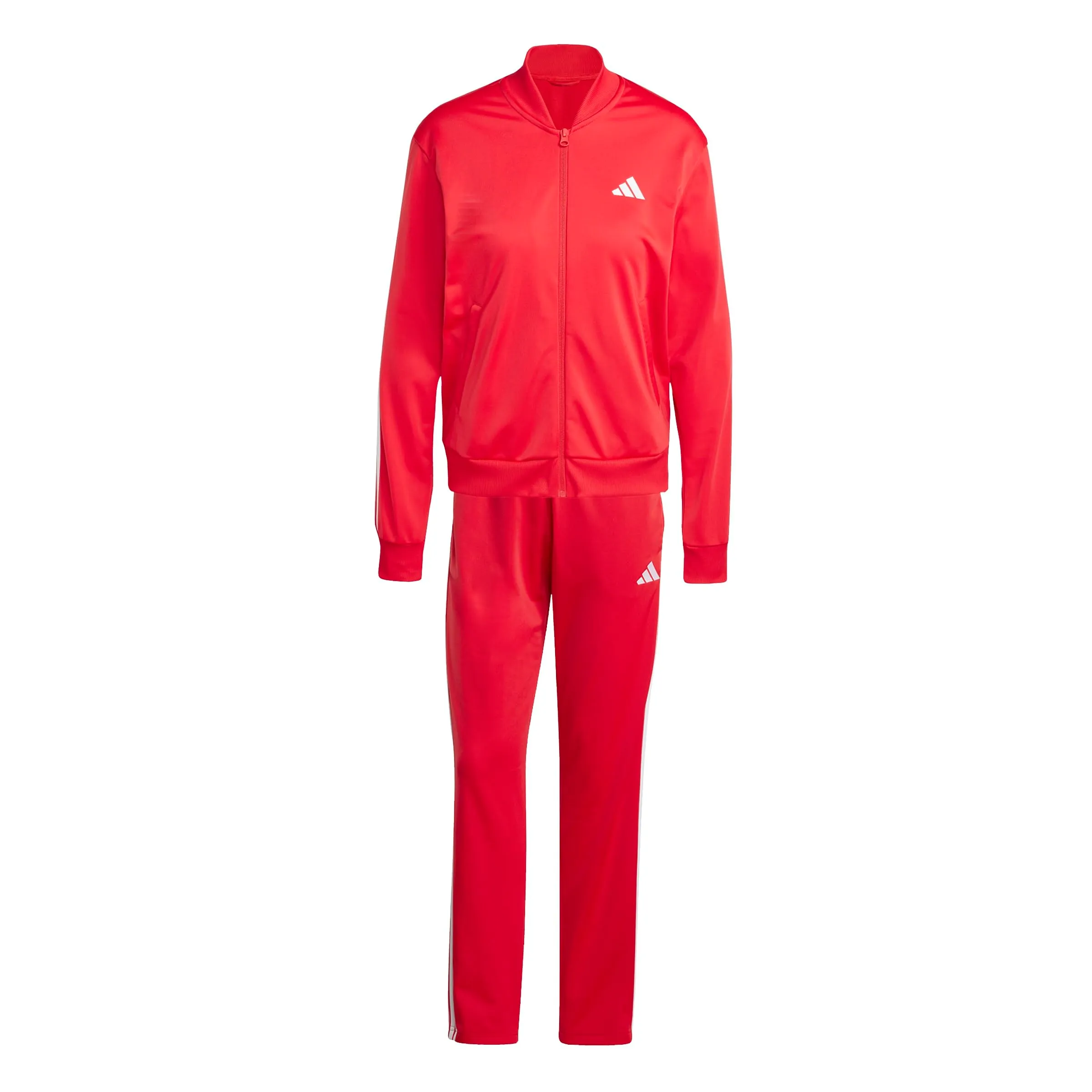 adidas Donna Essentials 3-Stripes Track Suit, Pure Ruby/White, XXS - immagine 1