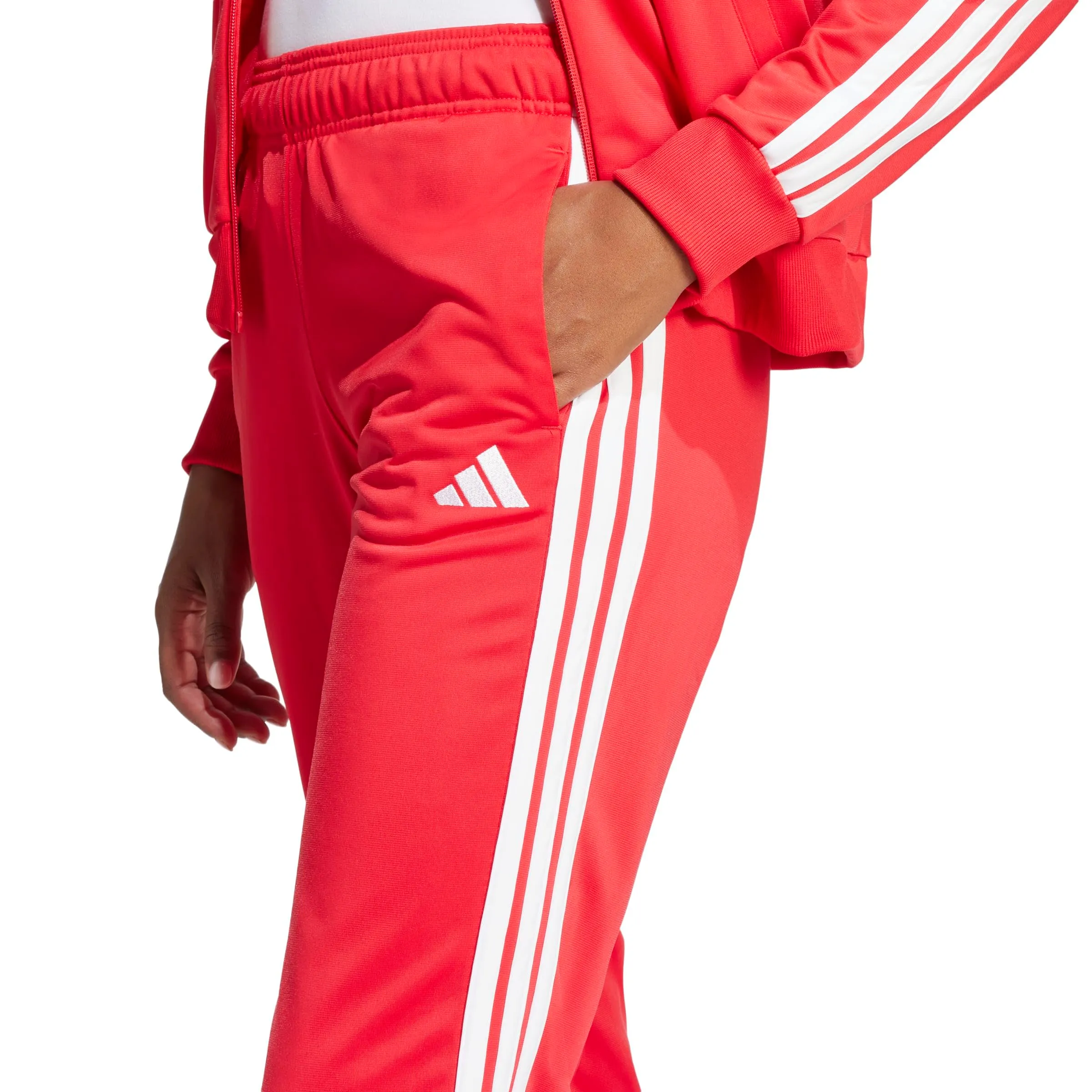adidas Donna Essentials 3-Stripes Track Suit, Pure Ruby/White, L - immagine 5