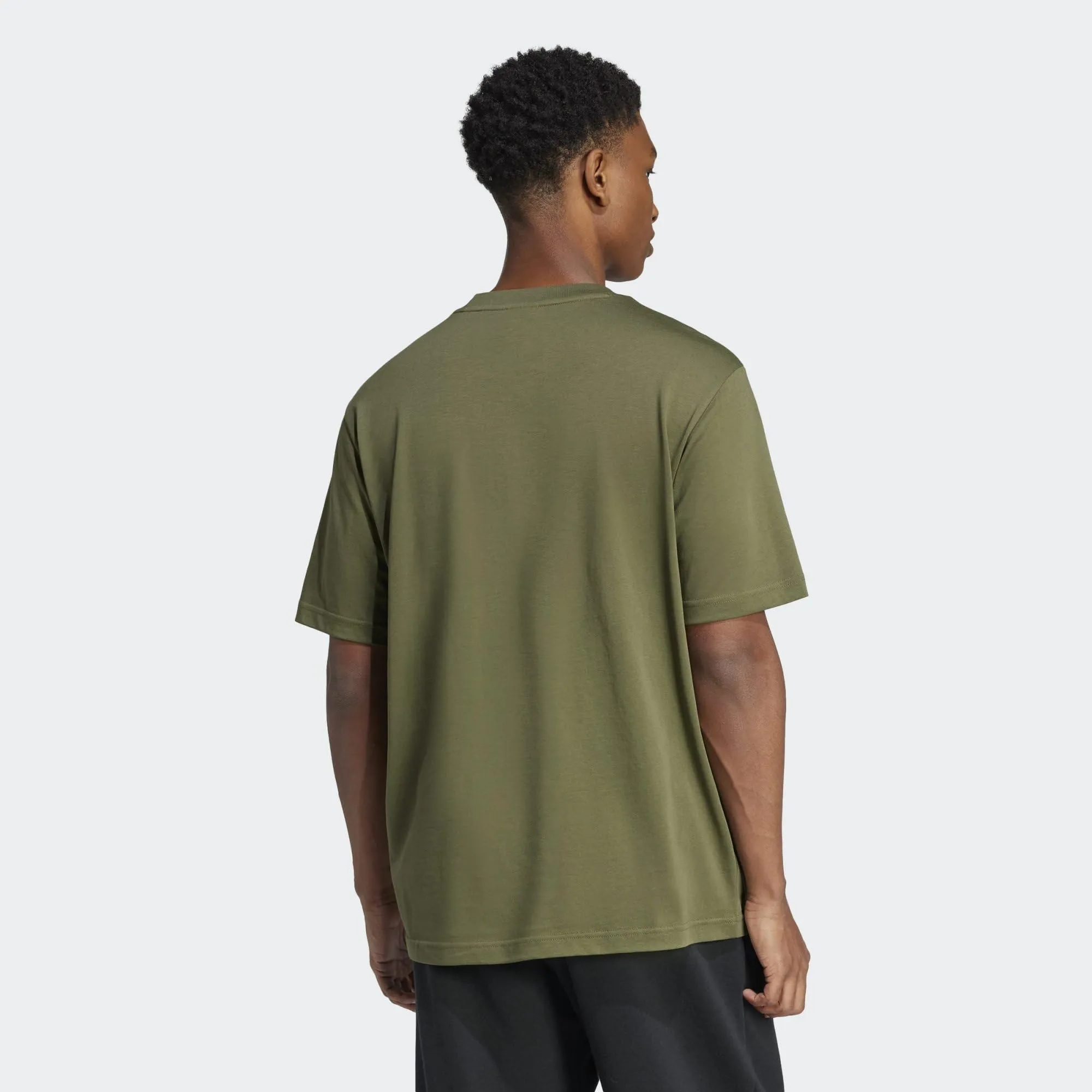 adidas Essentials Big Logo Single Jersey Shirt - Olive Strata/Black, L - immagine 5