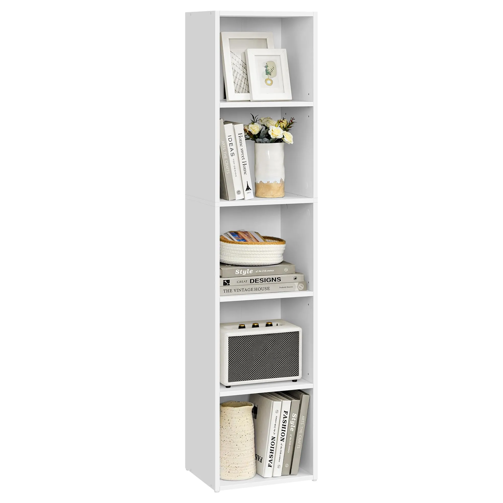 VASAGLE Custos Libreria a 5 Ripiani, 24 x 30,2 x 134,2 cm, Bianco Nuvola LBC419W01 - immagine 1