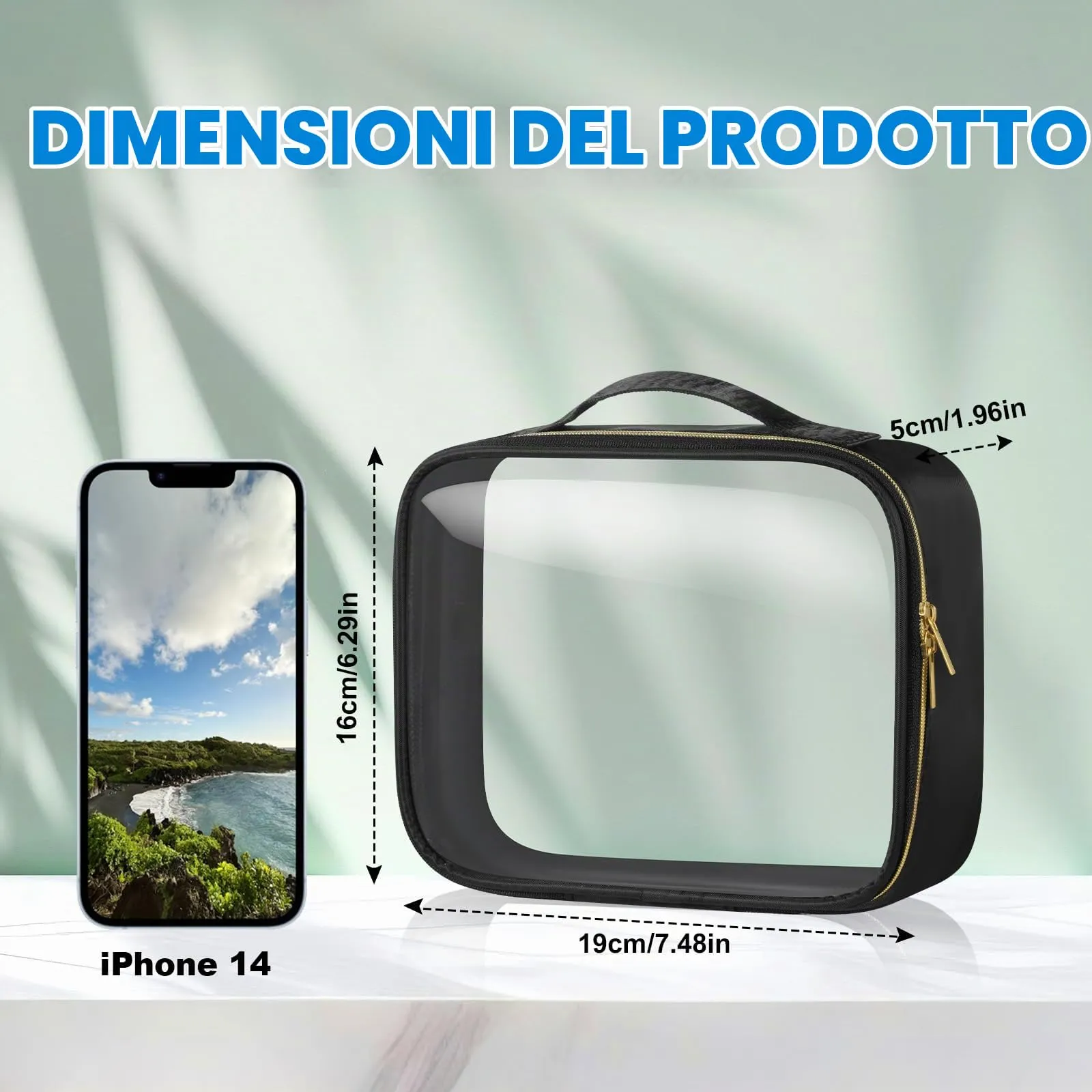 Aucuu Beauty Case da Viaggio Trasparente, 4 Pezzi Borse da Toilette Impermeabili in PVC - immagine 2