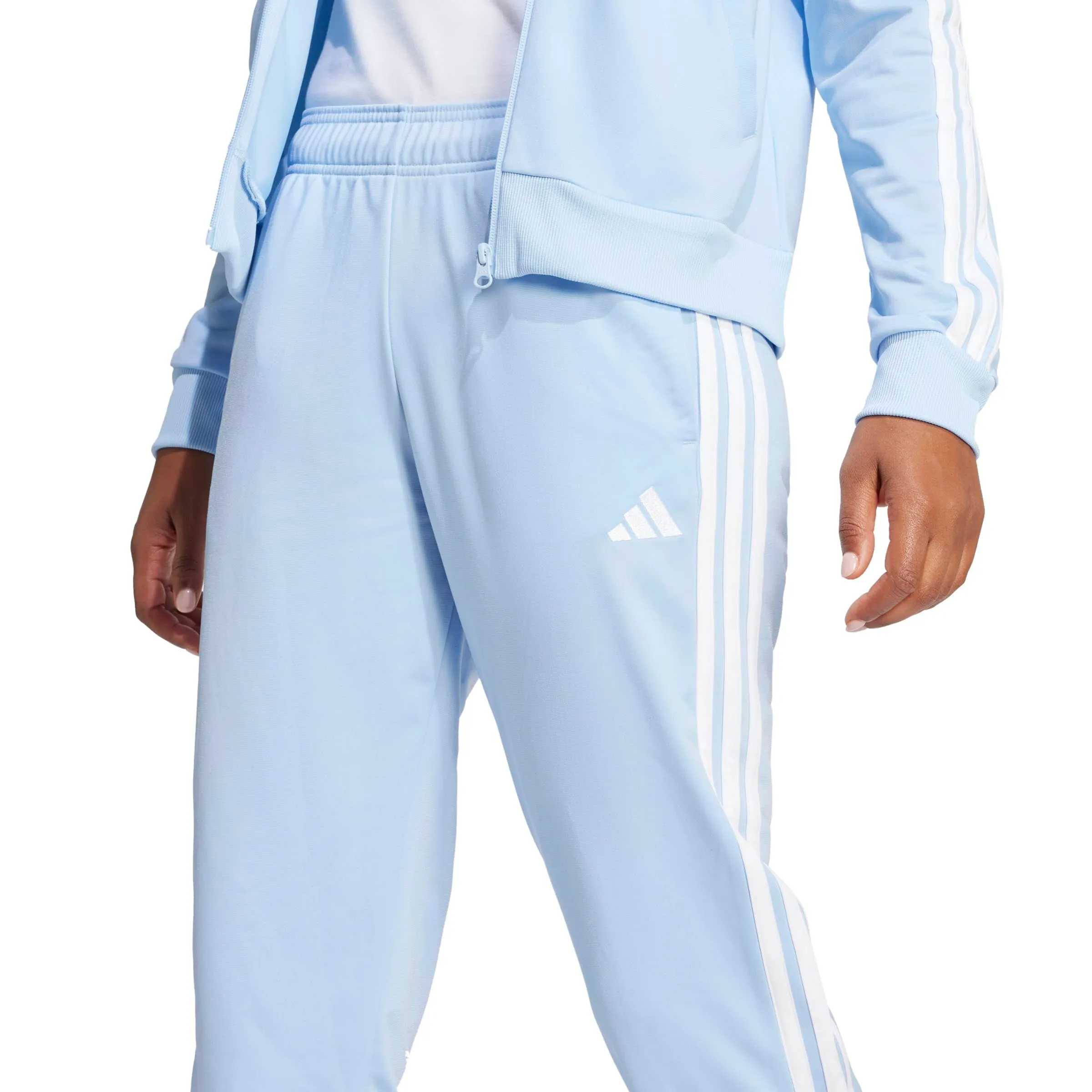 adidas Donna Essentials 3-Stripes Track Suit, Glow Blue, M - immagine 5