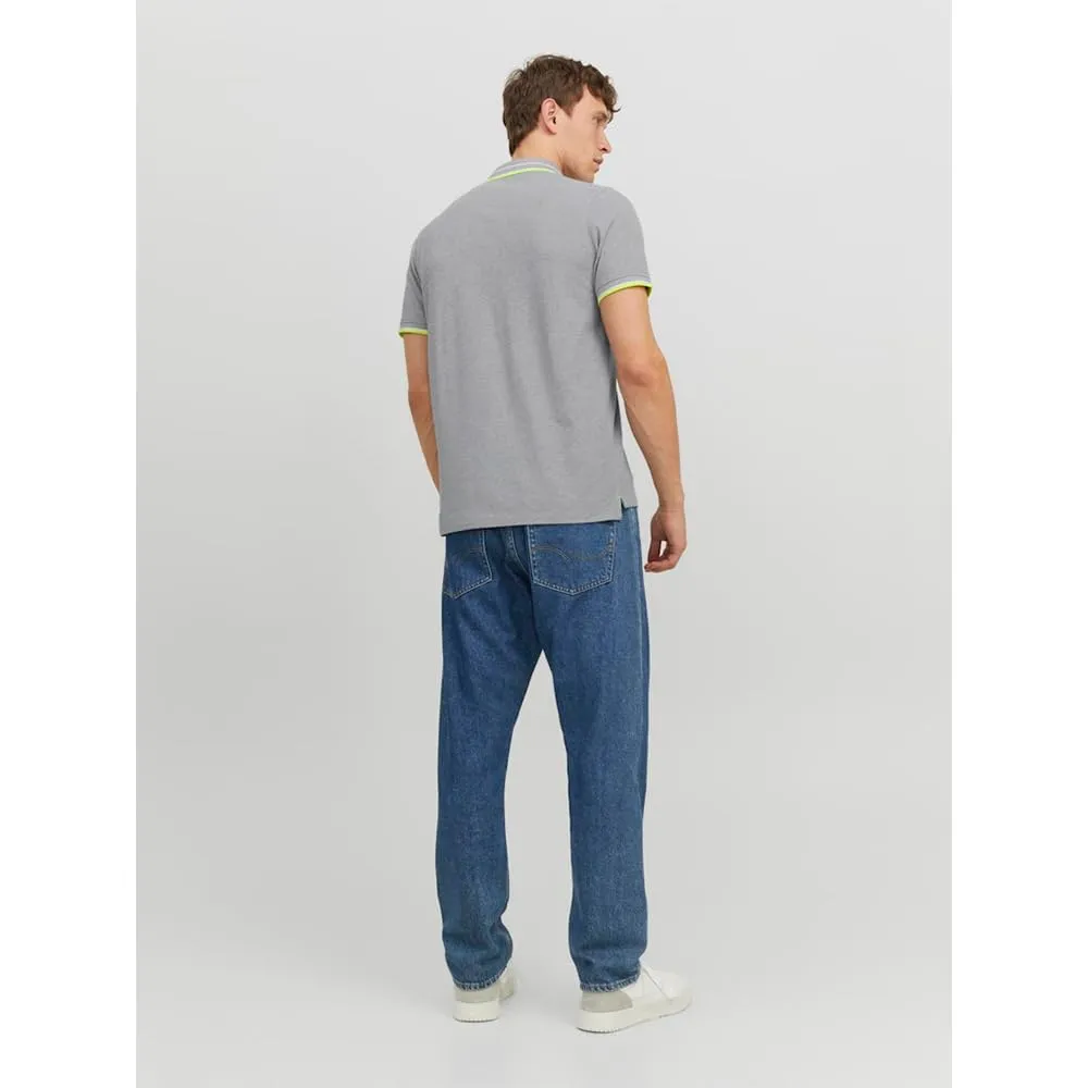 Jack & Jones Jjepaulos Polo SS Noos, Light Grey Melange/Neon, L - immagine 3