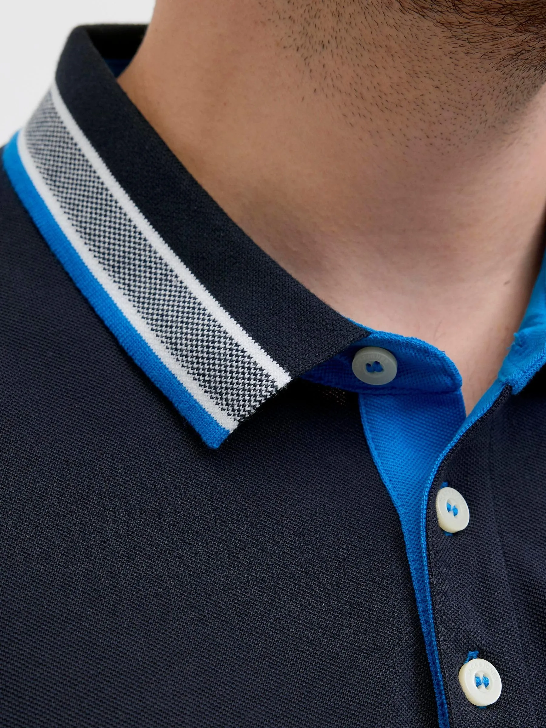Jack & Jones Plus JJepaulos Polo Short Sleeve - Sky Captain/Neon, 3XL - immagine 5