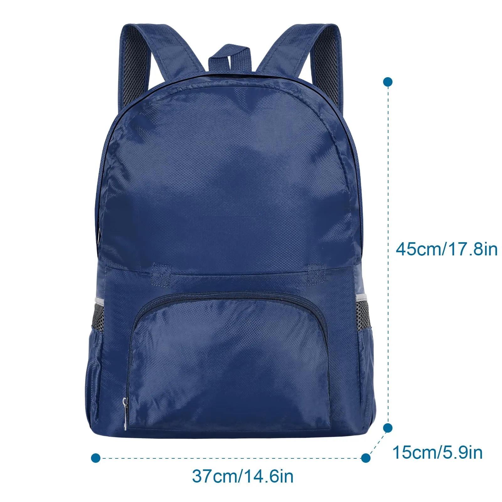 AiQInu Zaino Pieghevole Ultraleggero Impermeabile Unisex, Blu scuro - immagine 3