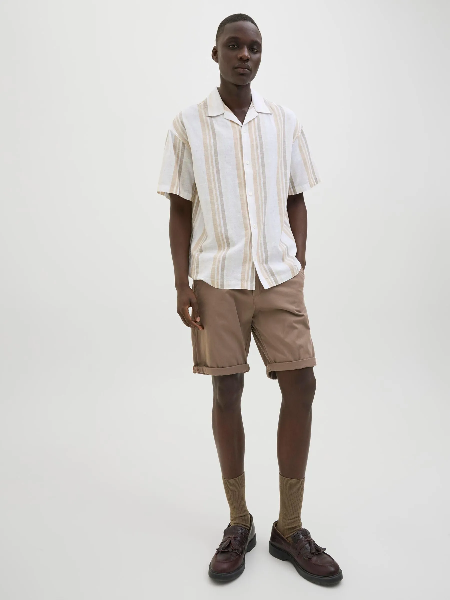 JACK & JONES Pantaloncini Chino da Uomo Jpstbowie Solid, Morel, L - immagine 8