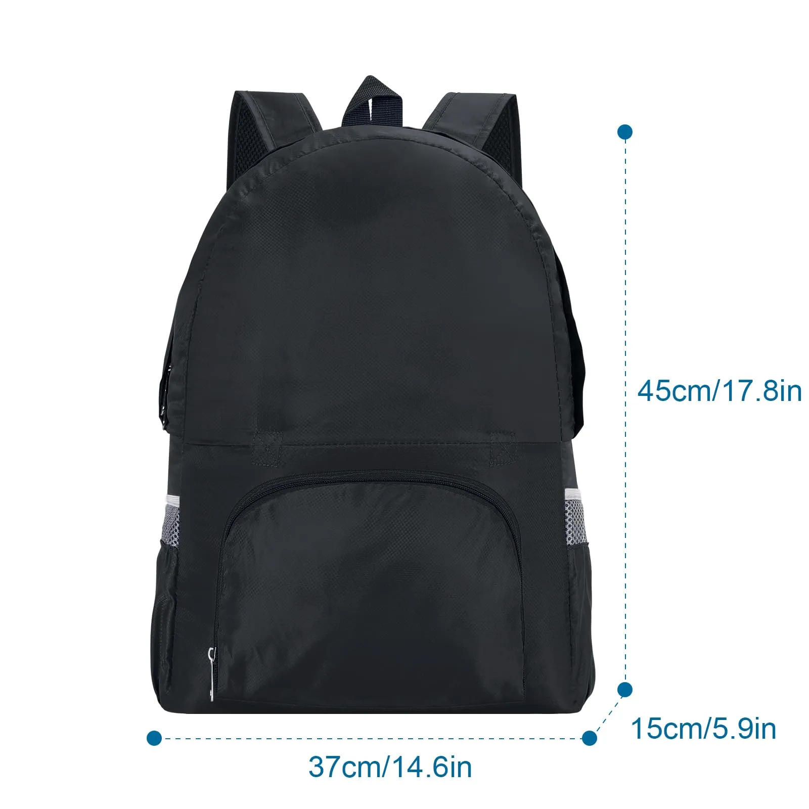 AiQInu Zaino Pieghevole Ultraleggero Impermeabile Multifunzione per Escursionismo, Viaggio e Outdoor (Nero) - immagine 3