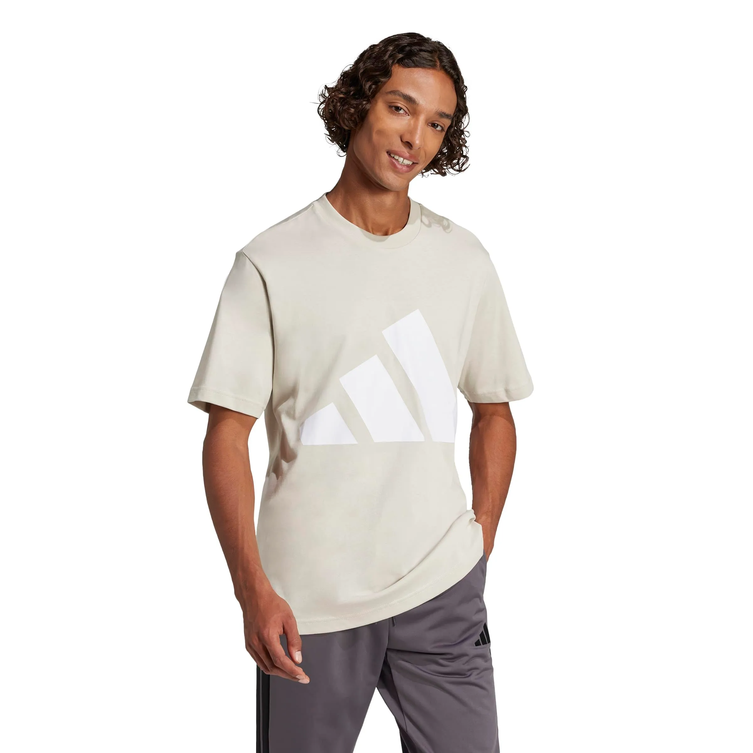 Adidas Homme Essentials Big Logo Single Jersey Tee, Wonder Alumina/White, S - immagine 4