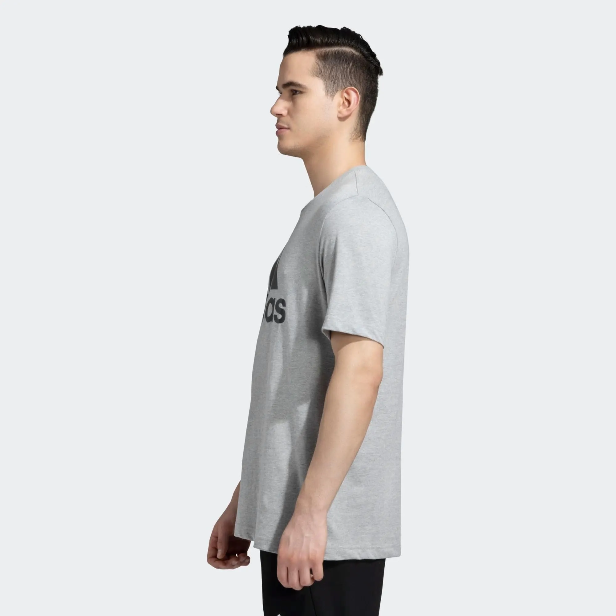 adidas Homme Essentials Big Logo Single Jersey Tee, Medium Grey Heather/Black, XXL - immagine 2