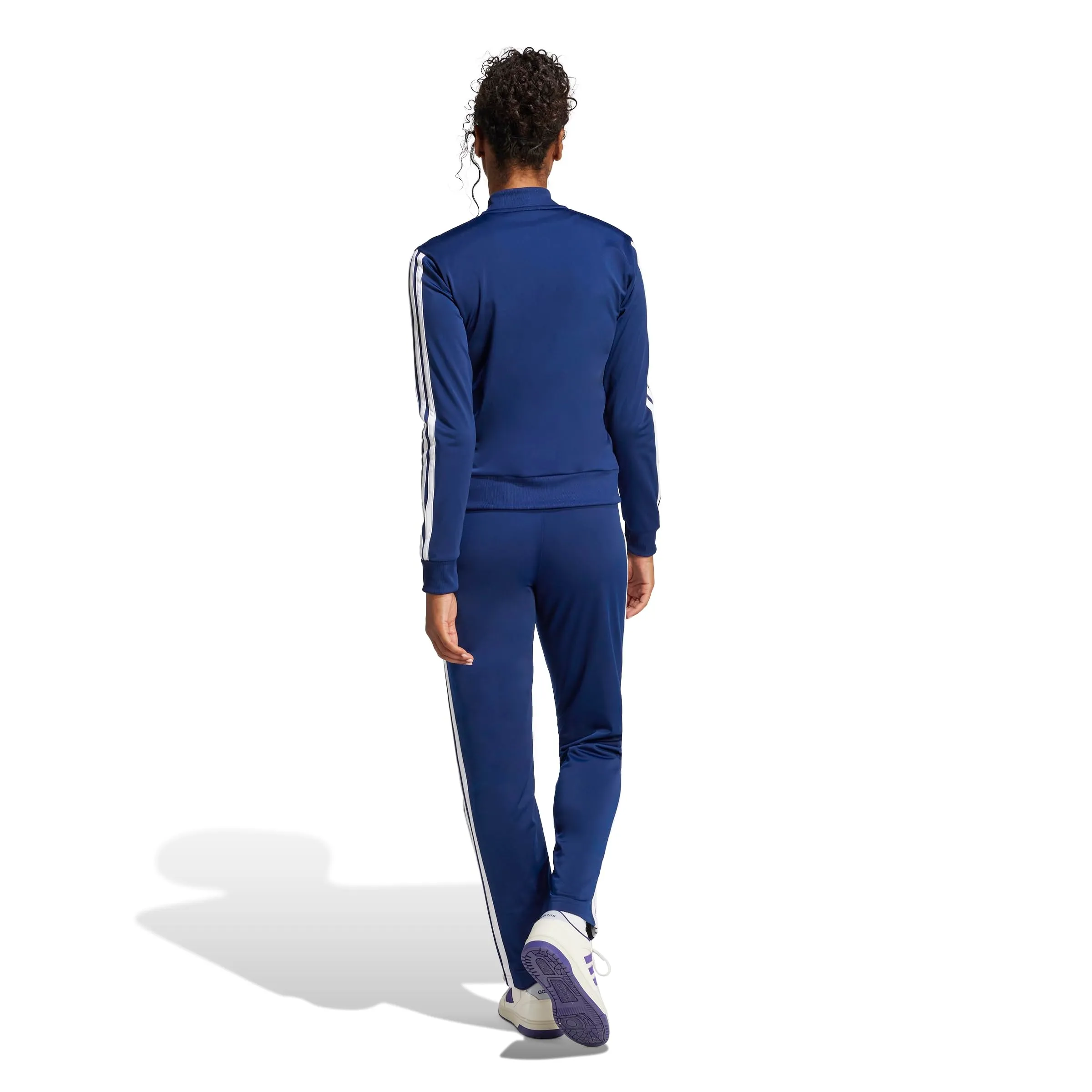 adidas Donna Essentials 3-Stripes Track Suit, Dark Blue, S - immagine 2