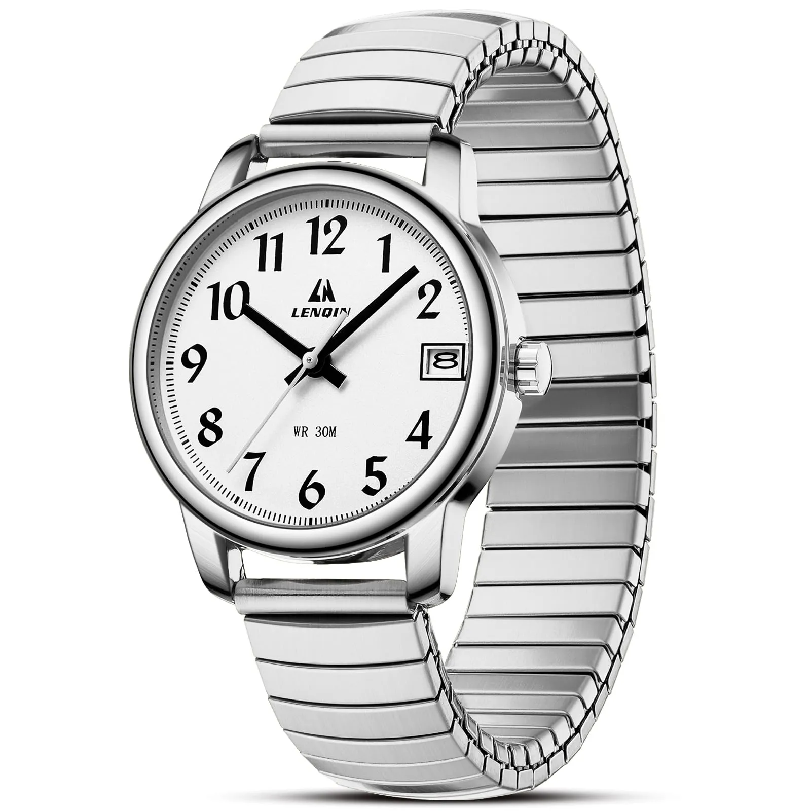 LN LENQIN Orologio Donna in Acciaio Inossidabile Analogico Quarzo 3ATM Argento Bianco L0162 - immagine 1
