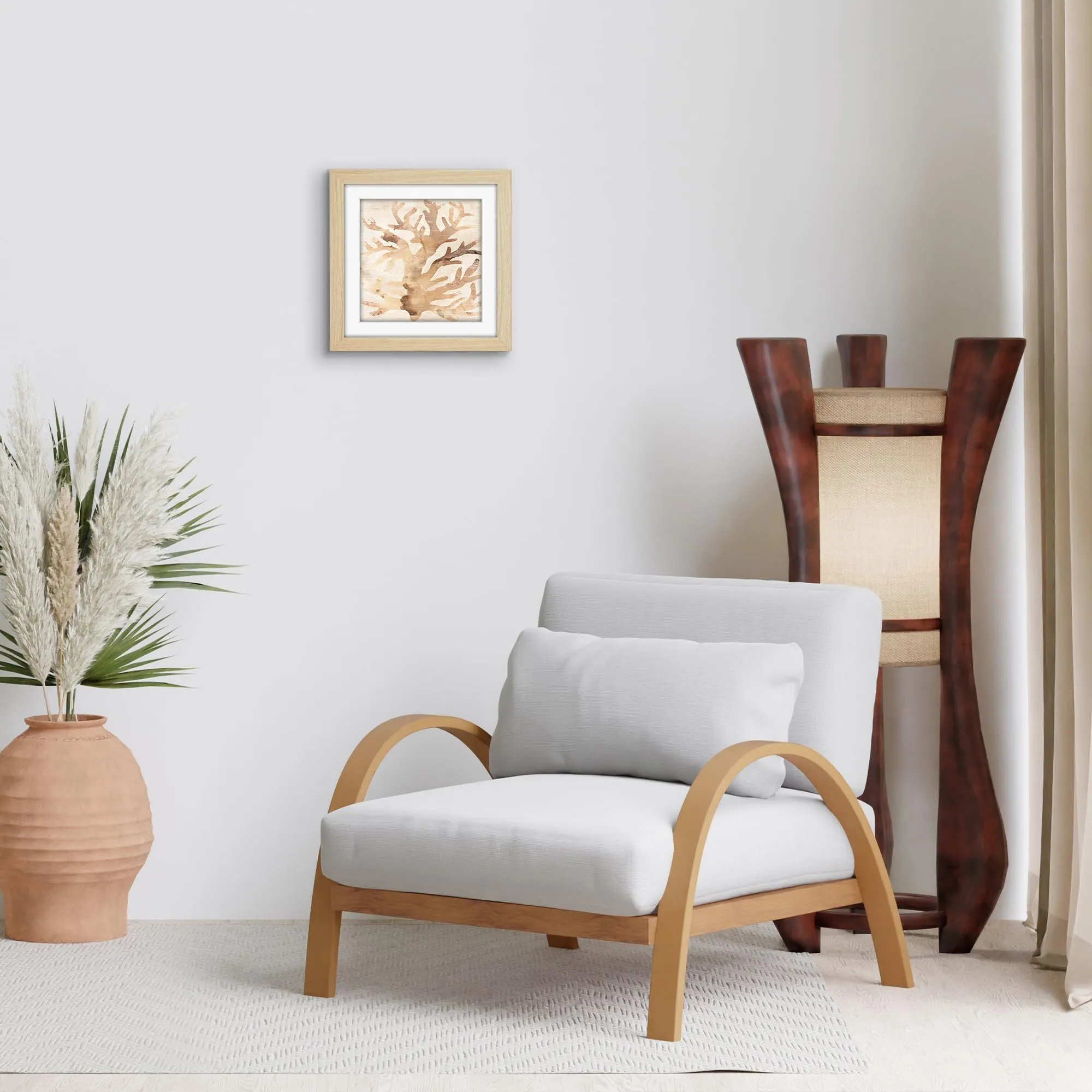 Americanflat Cornice 25x25 cm Rovere Chiaro per Foto 20x20 cm con Passepartout o 25x25 cm senza Passepartout - immagine 8