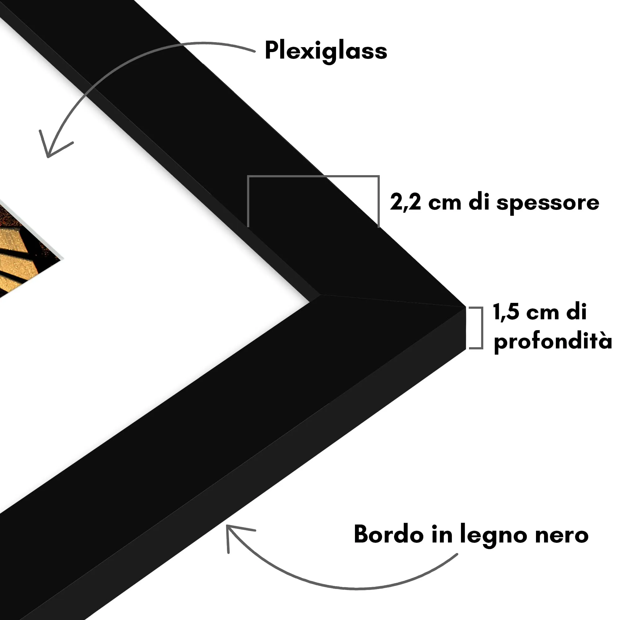 Americanflat Cornice 30x40 cm Nera con Passepartout in Legno MDF - immagine 3
