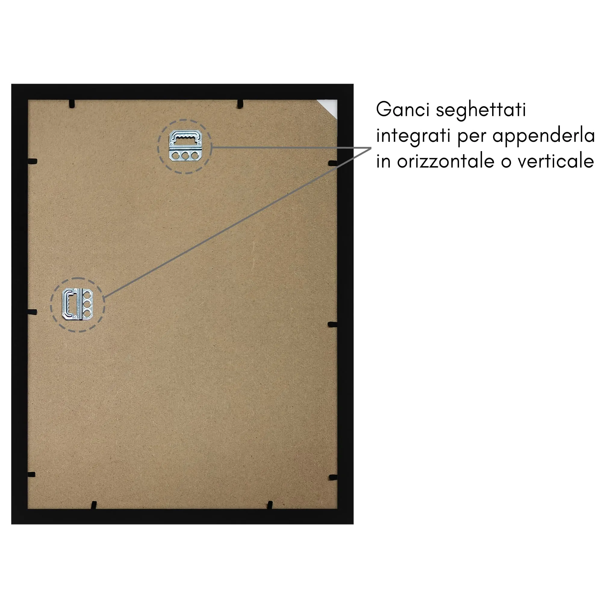 Americanflat Cornice 30x40 cm Nera con Passepartout in Legno MDF - immagine 5