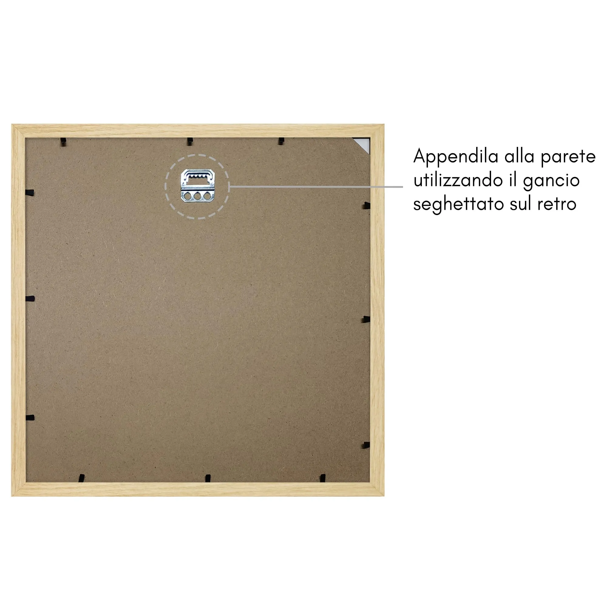 Americanflat Cornice 35x35 cm Rovere Chiaro con Passepartout 25x25 cm in Legno MDF - immagine 7