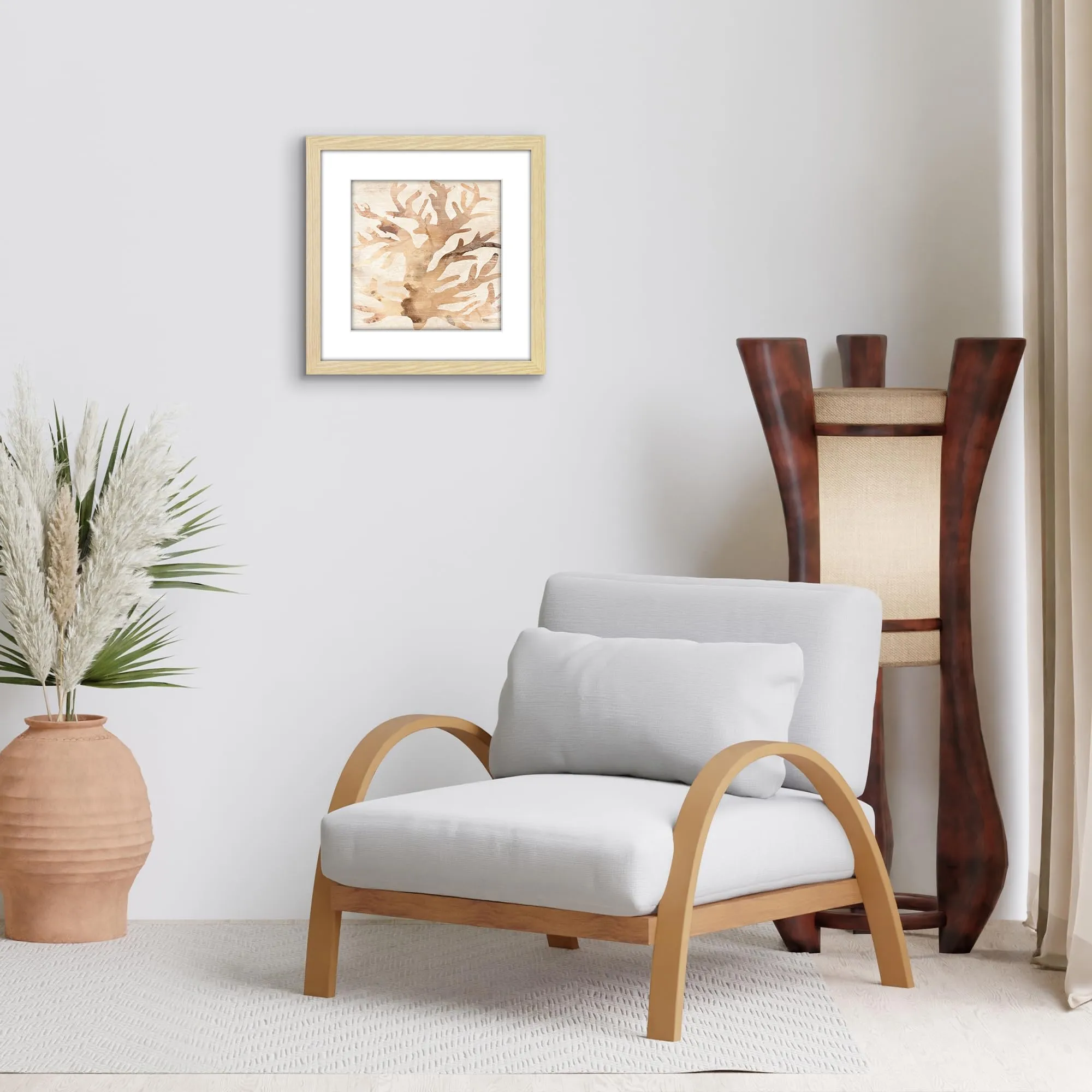 Americanflat Cornice 35x35 cm Rovere Chiaro con Passepartout 25x25 cm in Legno MDF - immagine 8