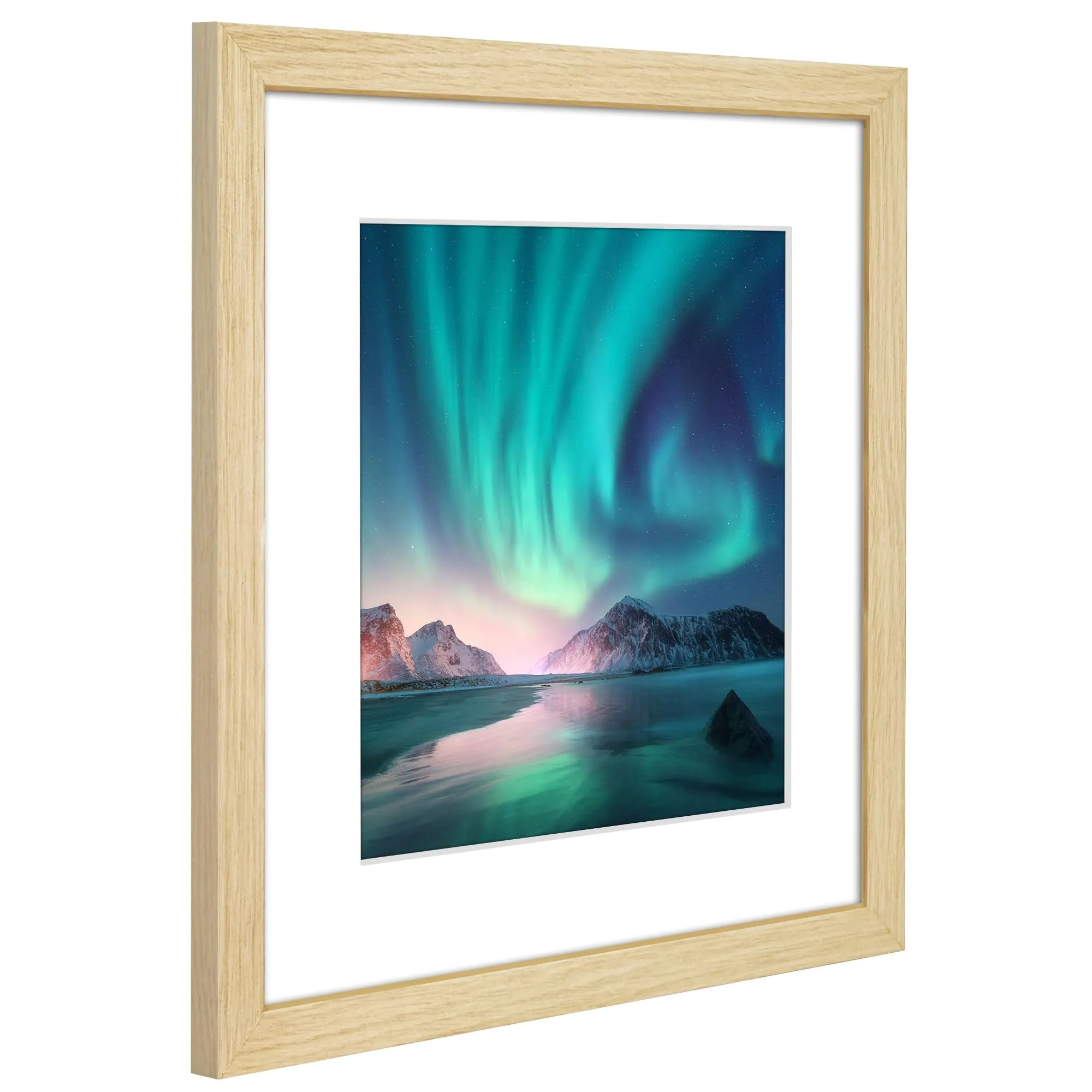 Americanflat Cornice 35x35 cm Rovere Chiaro con Passepartout 25x25 cm in Legno MDF - immagine 9