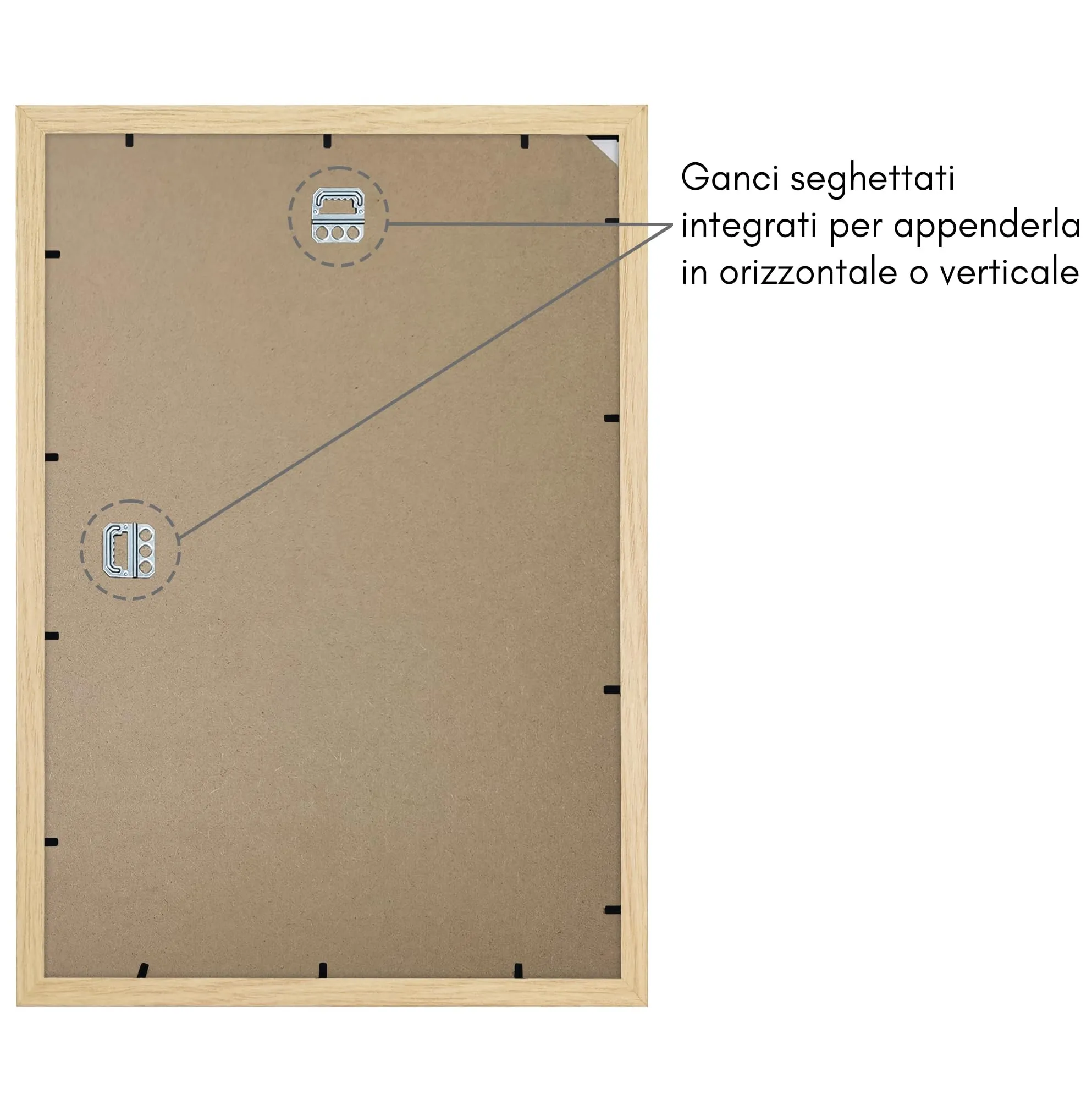 Americanflat Cornice Rovere Chiaro 30x45 cm con Passepartout per foto 20x30 cm - immagine 5