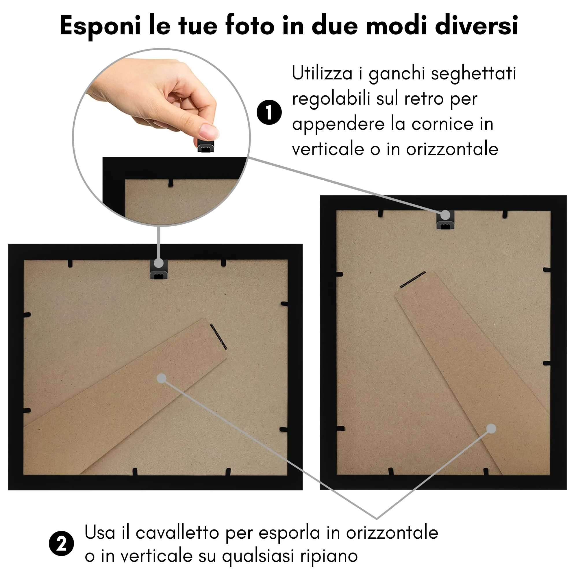Americanflat Cornice 24x30 cm Nera con Passepartout per Foto 15x20 cm - immagine 5