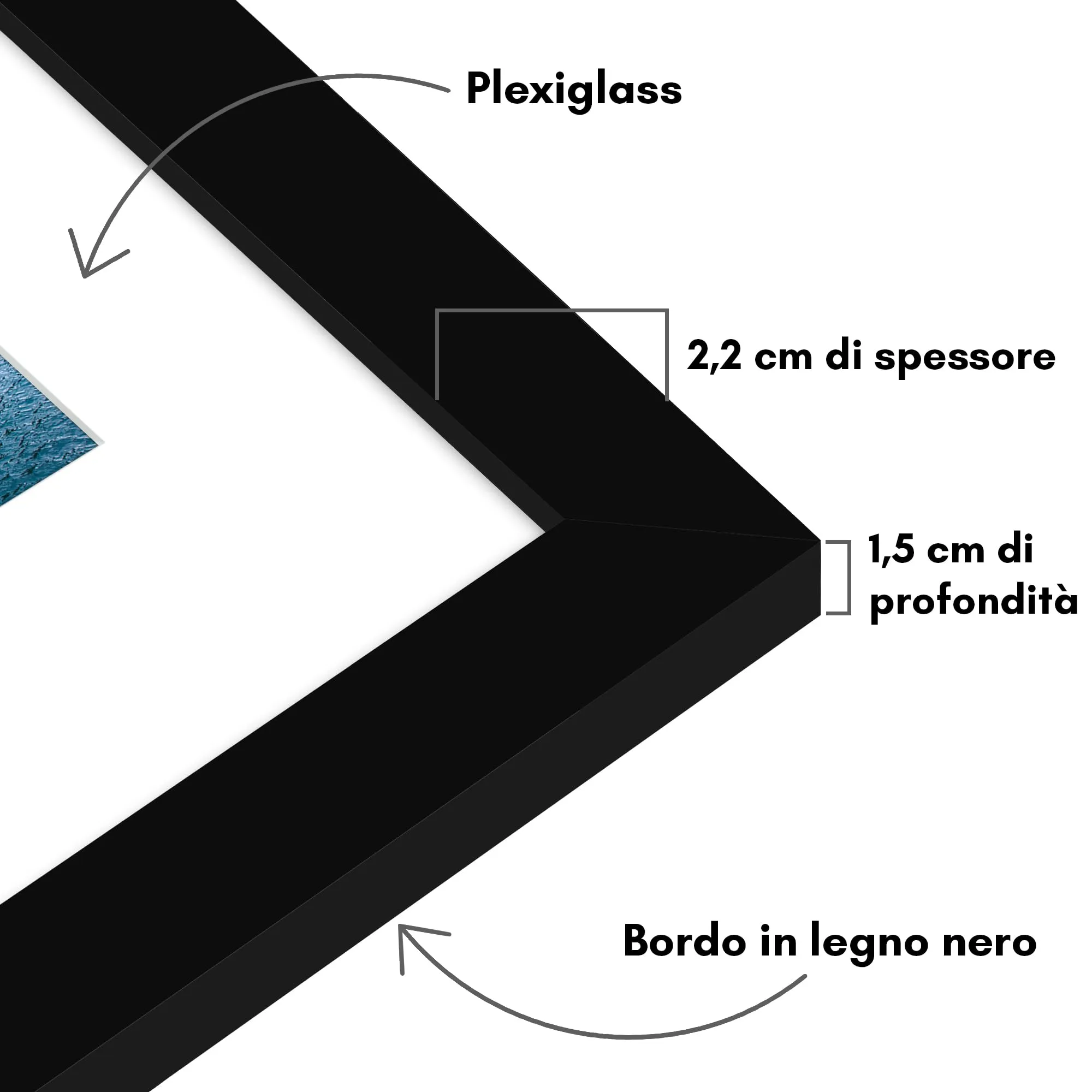 Americanflat Cornice 30x42 cm Nera in Legno MDF con Passepartout 21x30 cm - immagine 3